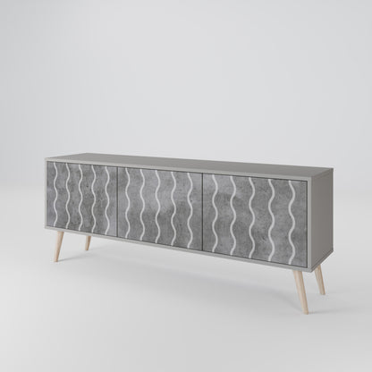 WAVES OF CONCRETE 3-Door TV Cabinet