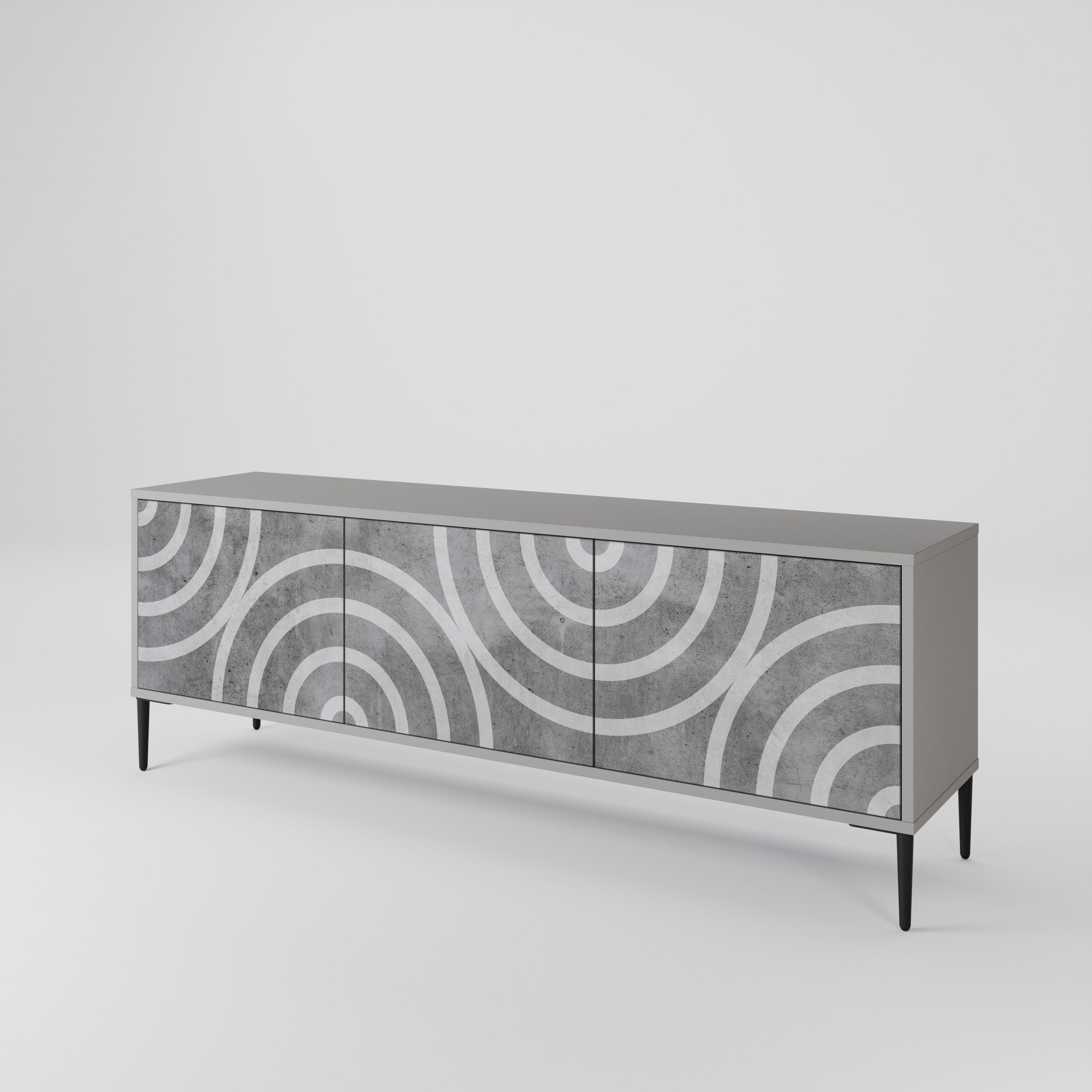 CIRCLE CONCRETE 3-Door TV Cabinet