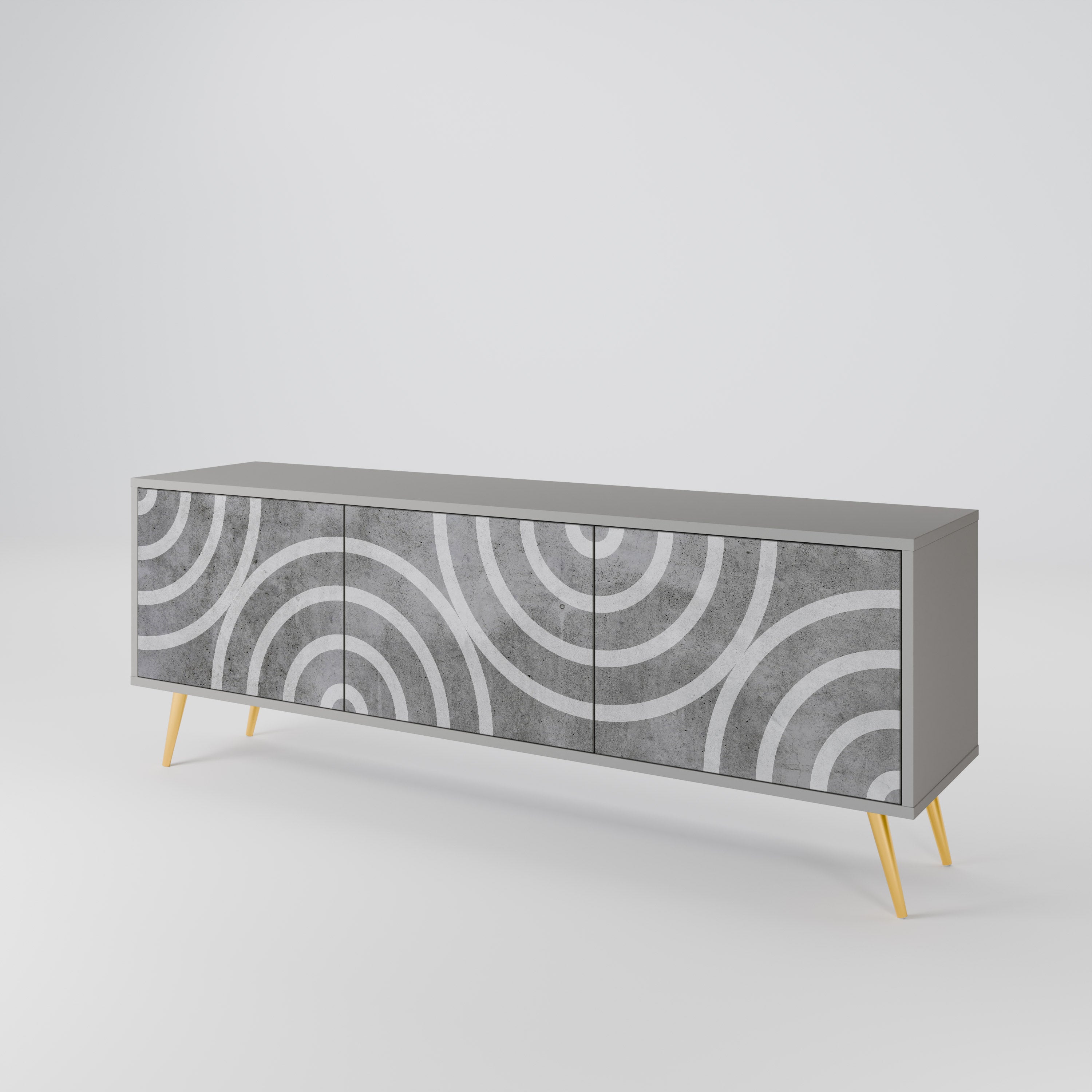 CIRCLE CONCRETE 3-Door TV Cabinet
