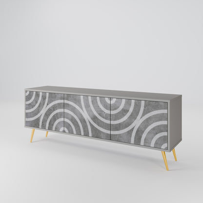 CIRCLE CONCRETE 3-Door TV Cabinet