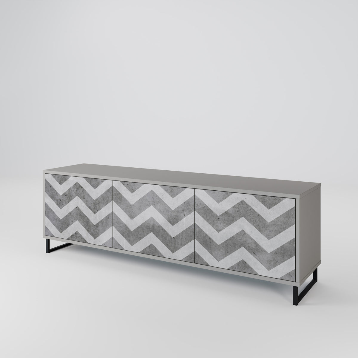 TOUGH ZIG ZAG 3-Door TV Cabinet