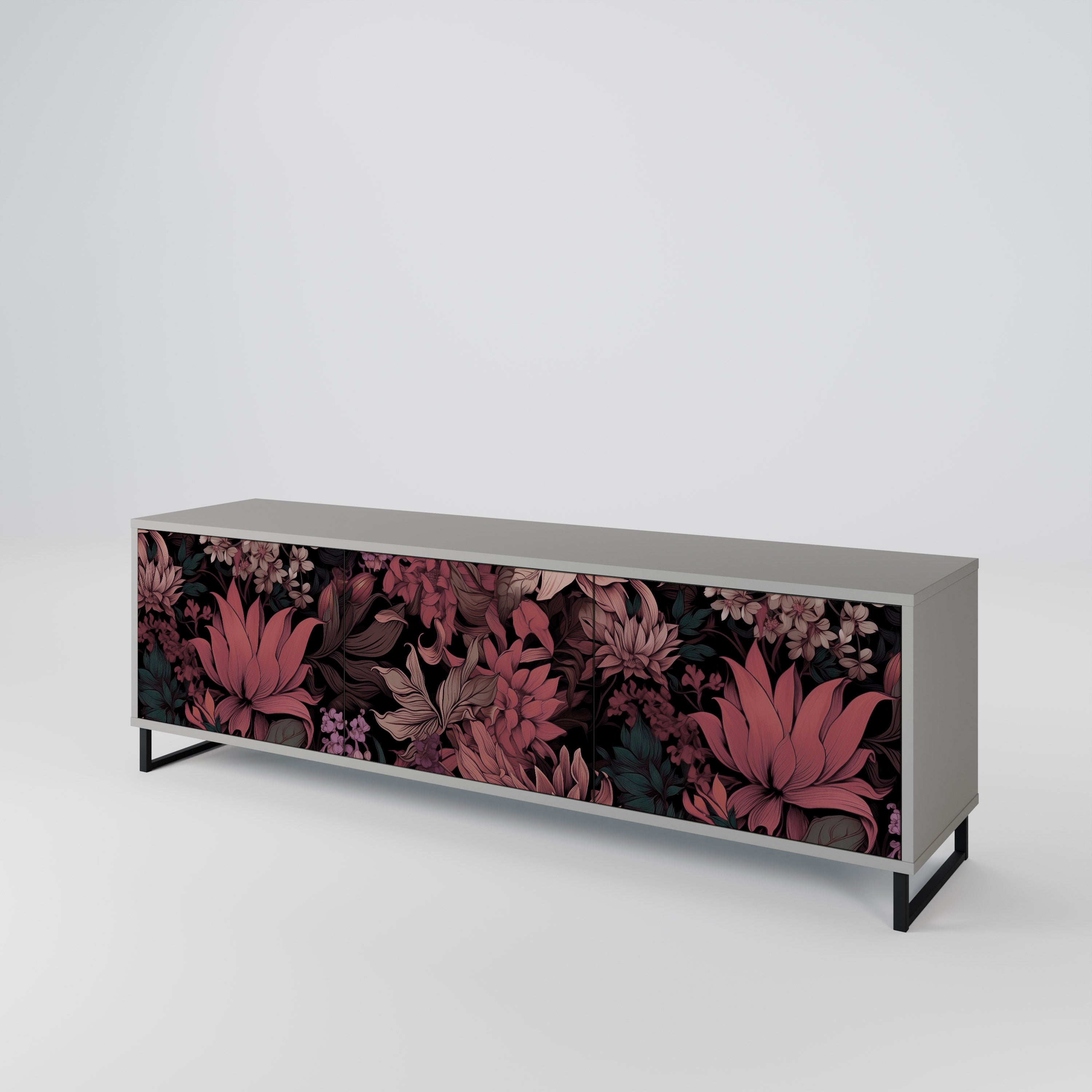 FLORAL WHISPER 3-Door TV Cabinet