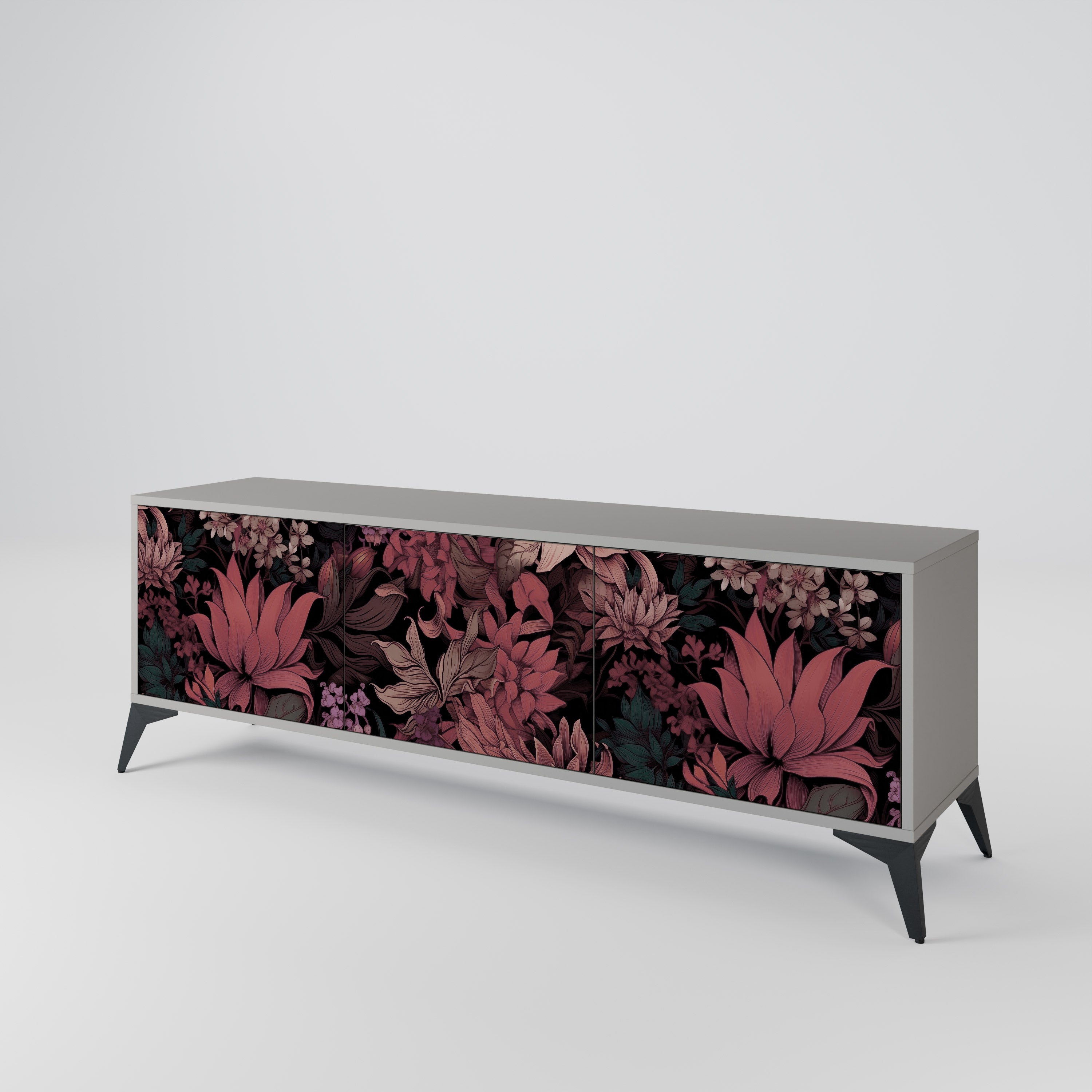 FLORAL WHISPER 3-Door TV Cabinet