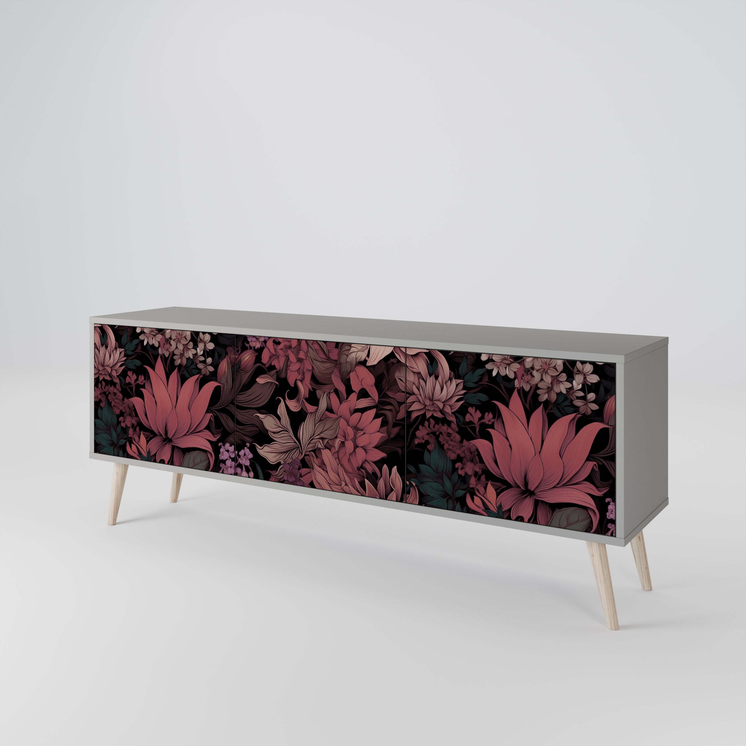 FLORAL WHISPER 3-Door TV Cabinet