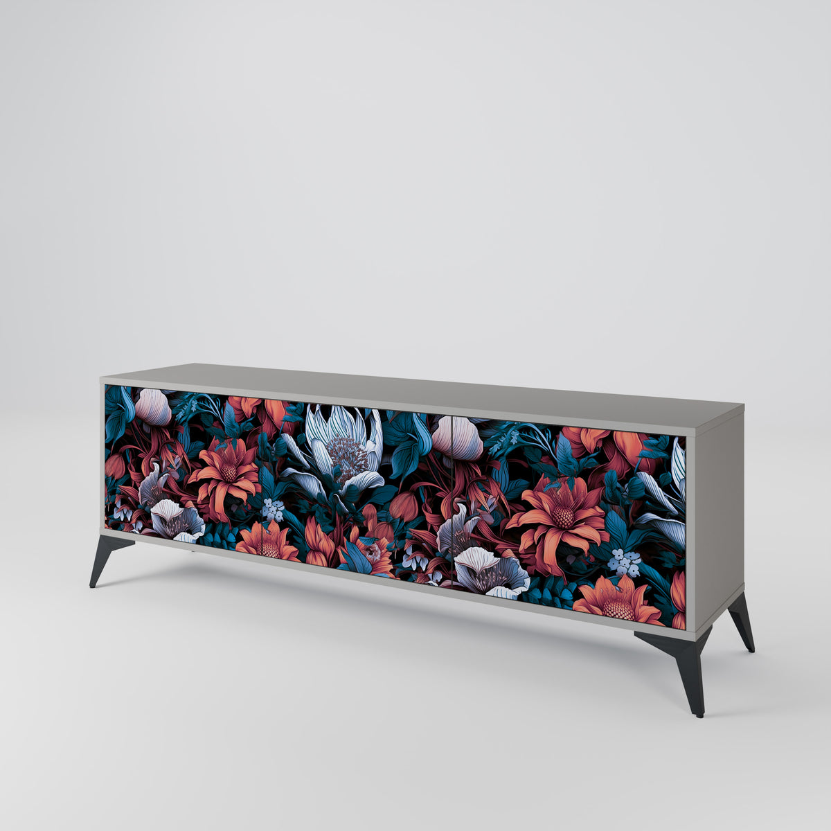 ETHEREAL BLOSSOMS 3-Door TV Cabinet