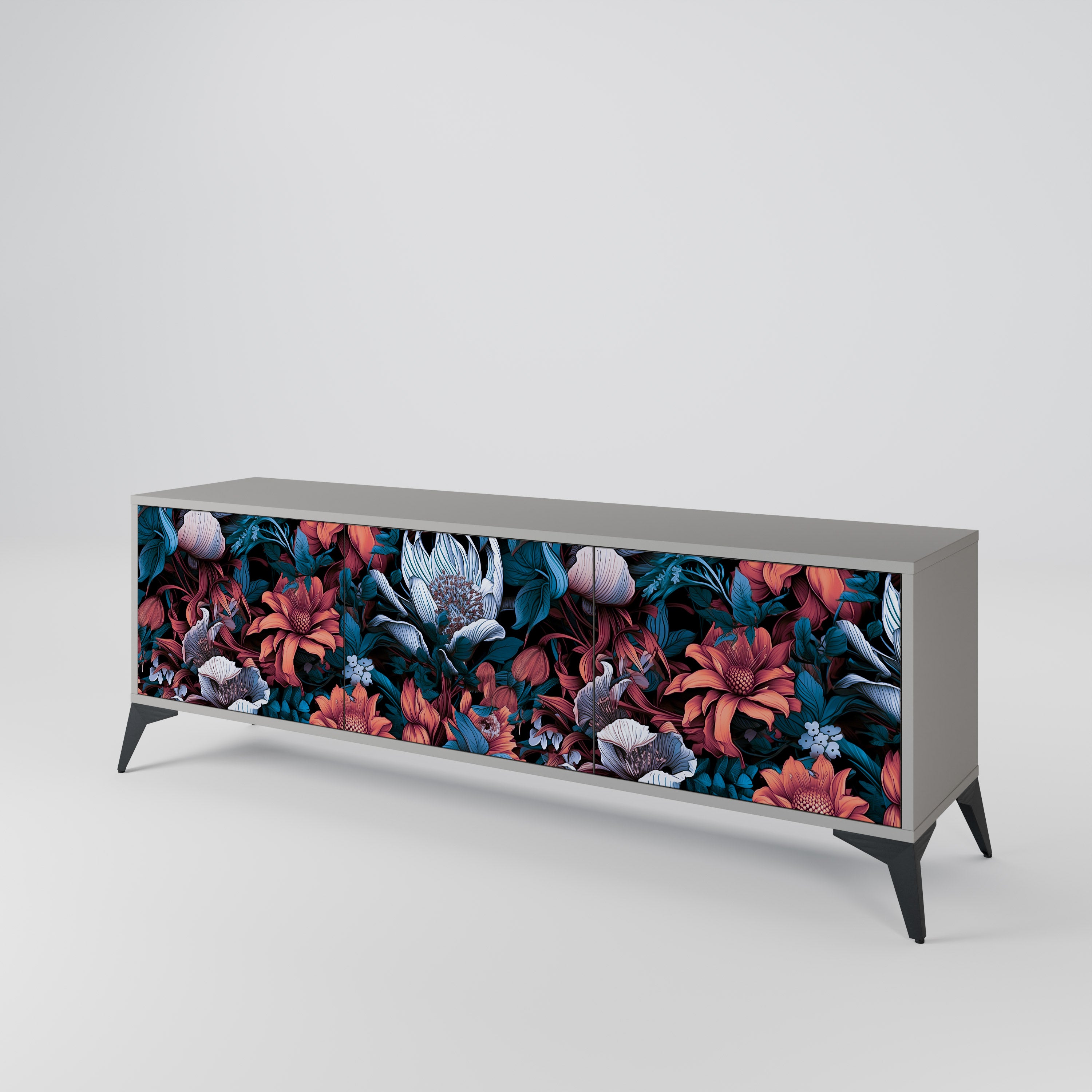 ETHEREAL BLOSSOMS 3-Door TV Cabinet