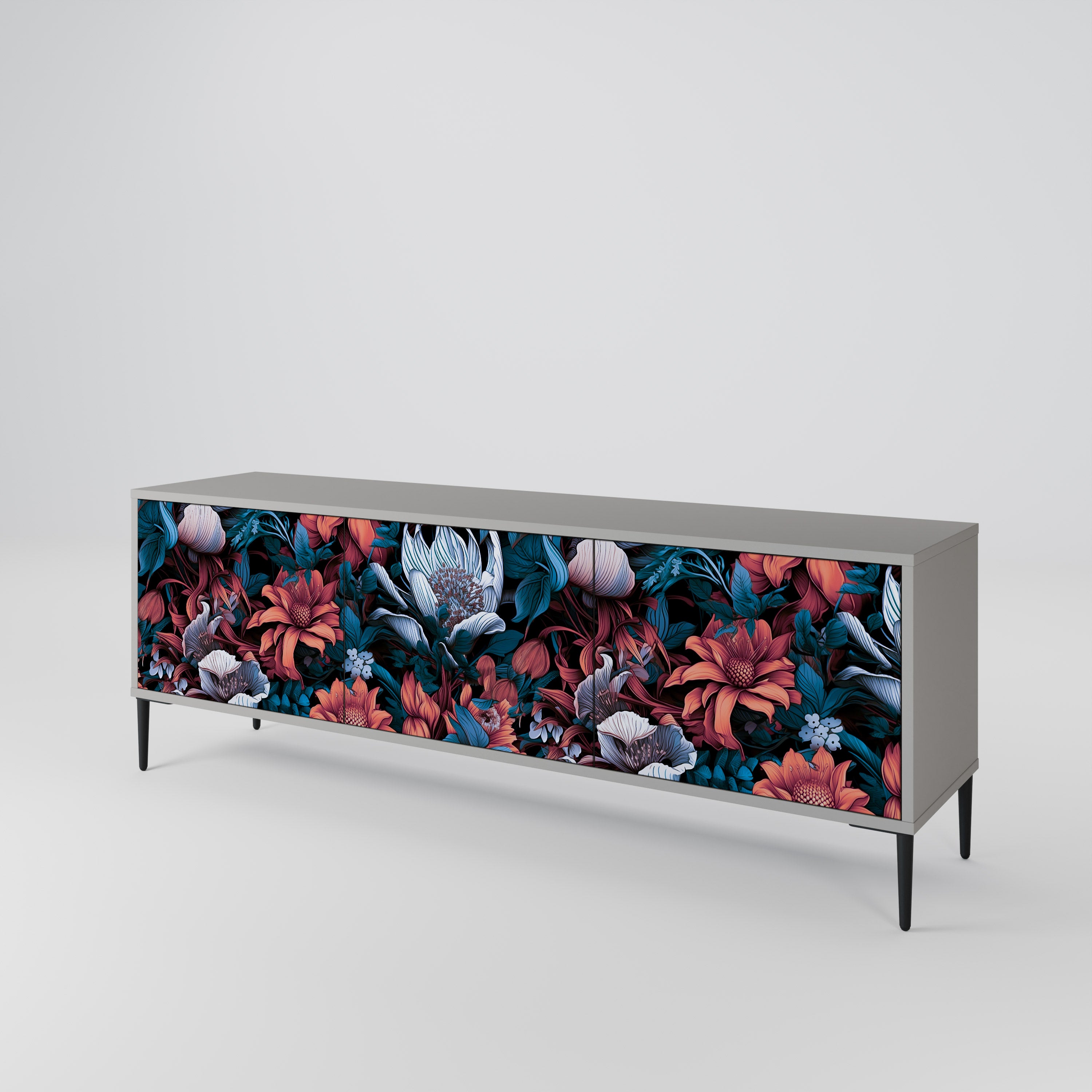 ETHEREAL BLOSSOMS 3-Door TV Cabinet