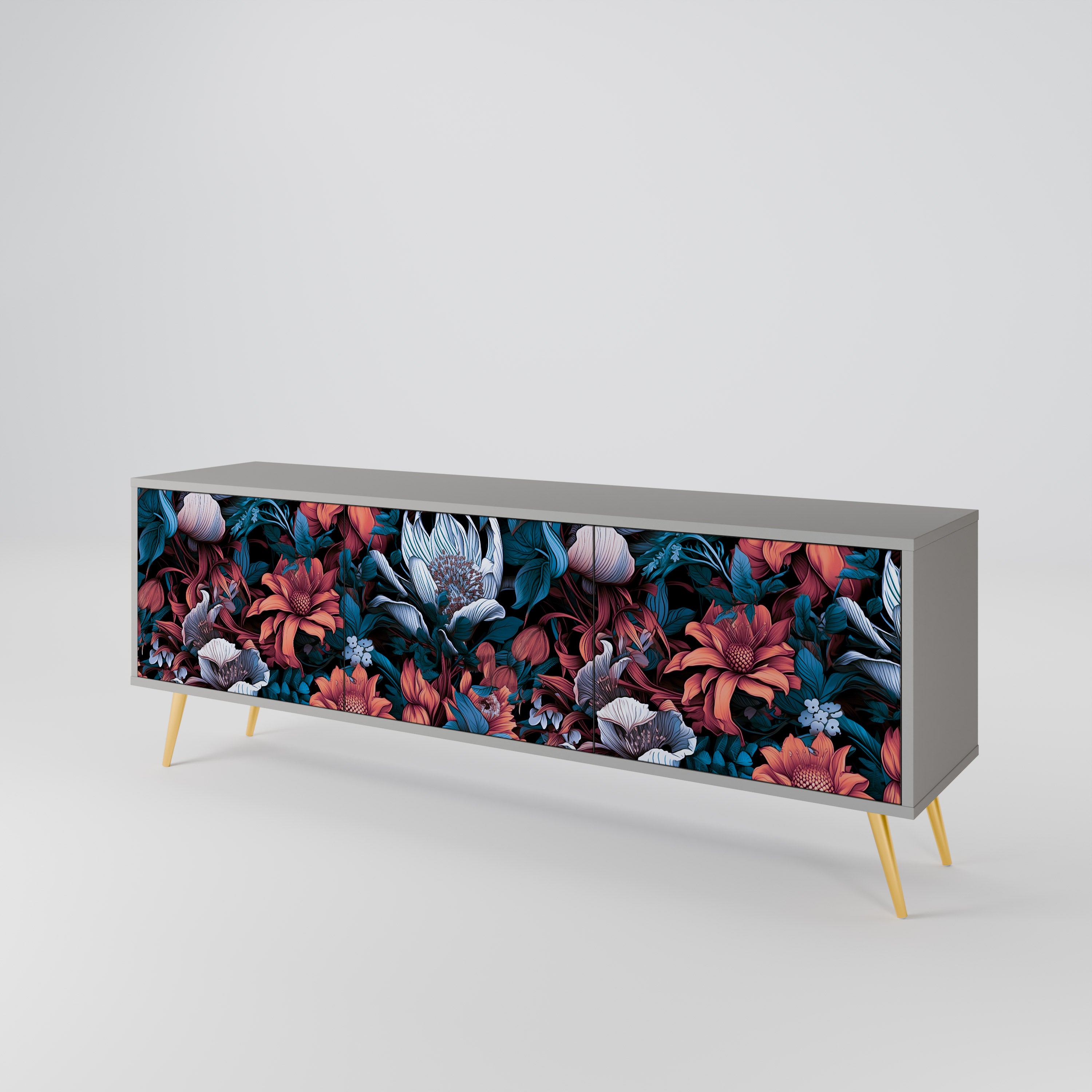 ETHEREAL BLOSSOMS 3-Door TV Cabinet