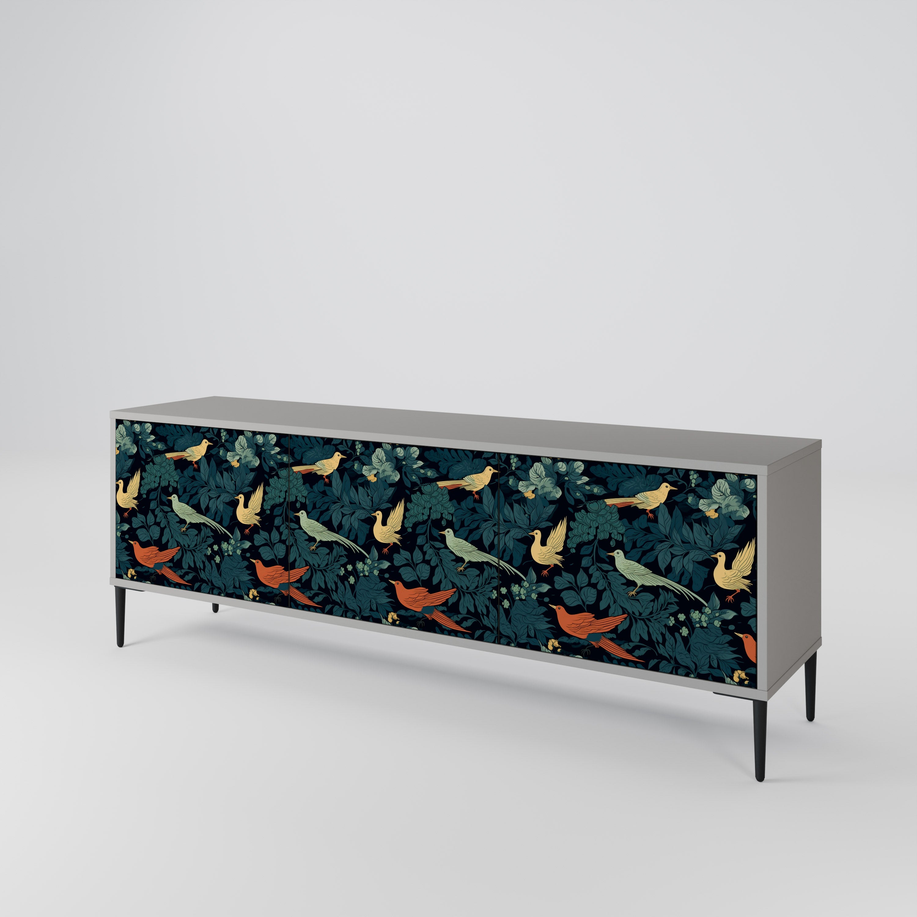 FOWL ORNAMENT 3-Door TV Cabinet