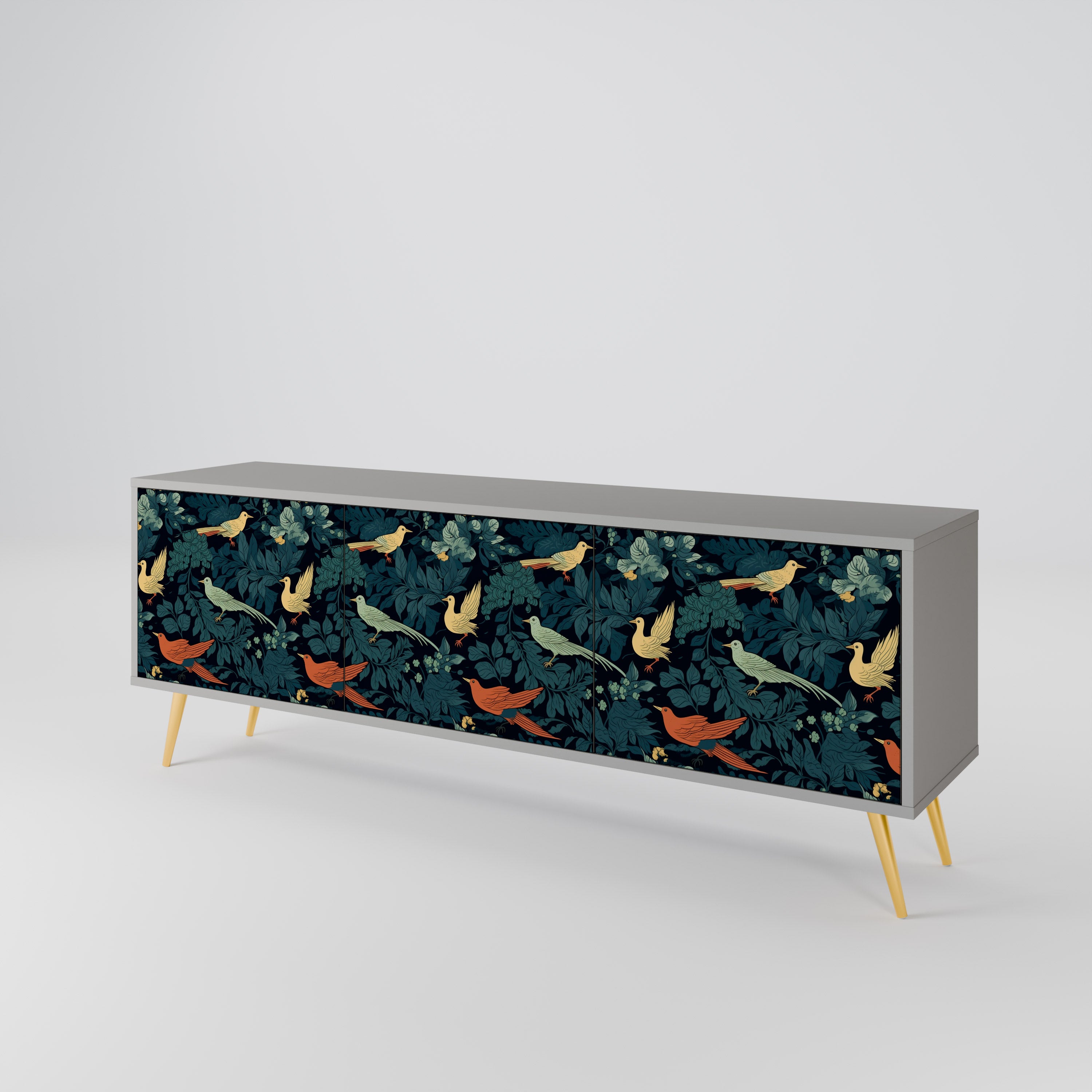 FOWL ORNAMENT 3-Door TV Cabinet