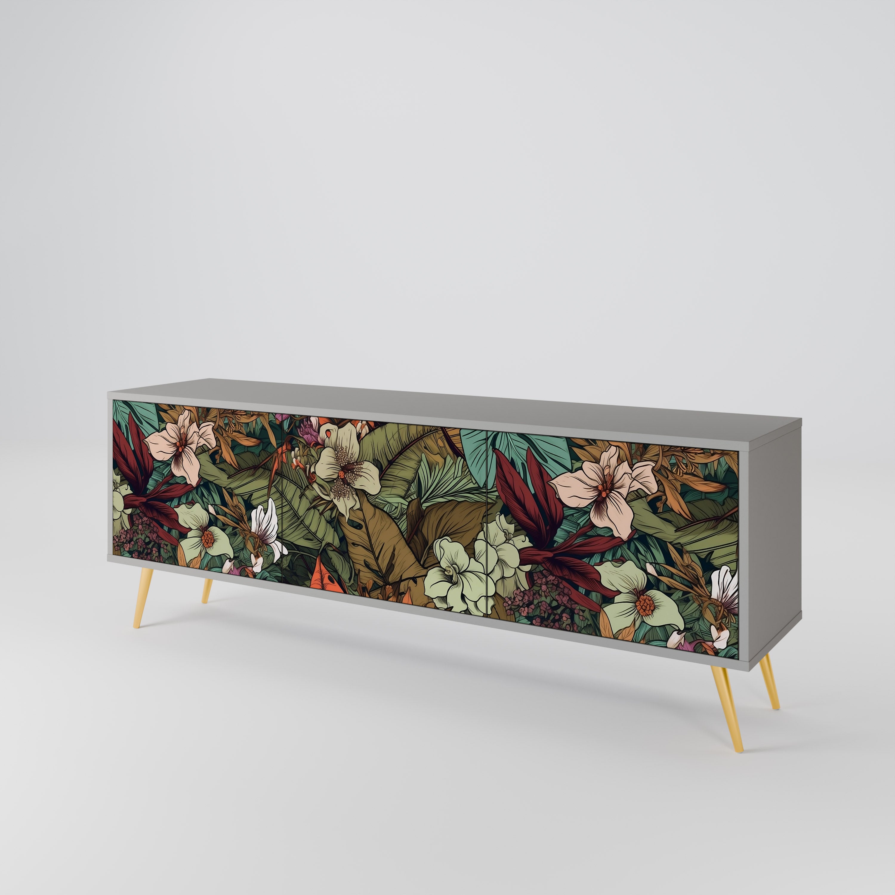 BOTANICAL EMERGENCE 3-Door TV Cabinet