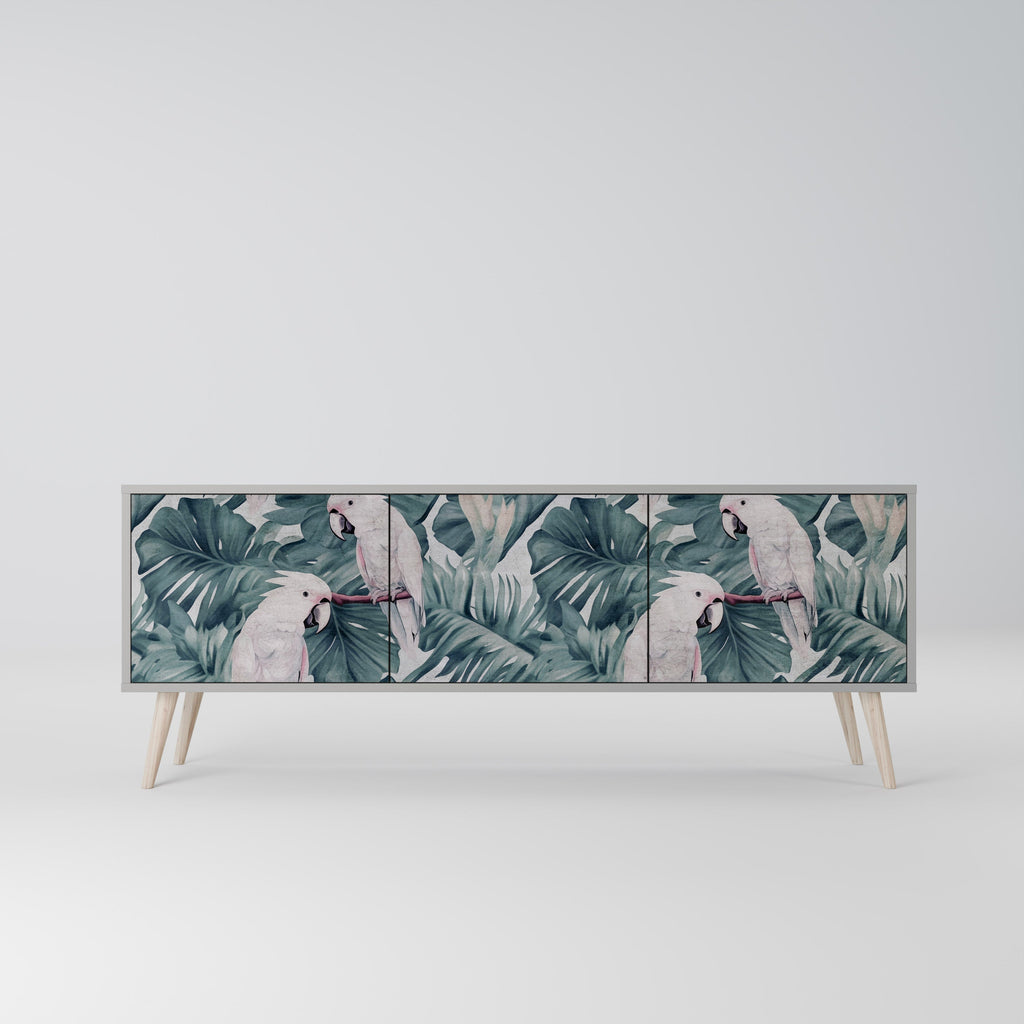 Meuble TV 3 portes POPINJAY LOOK finition grise