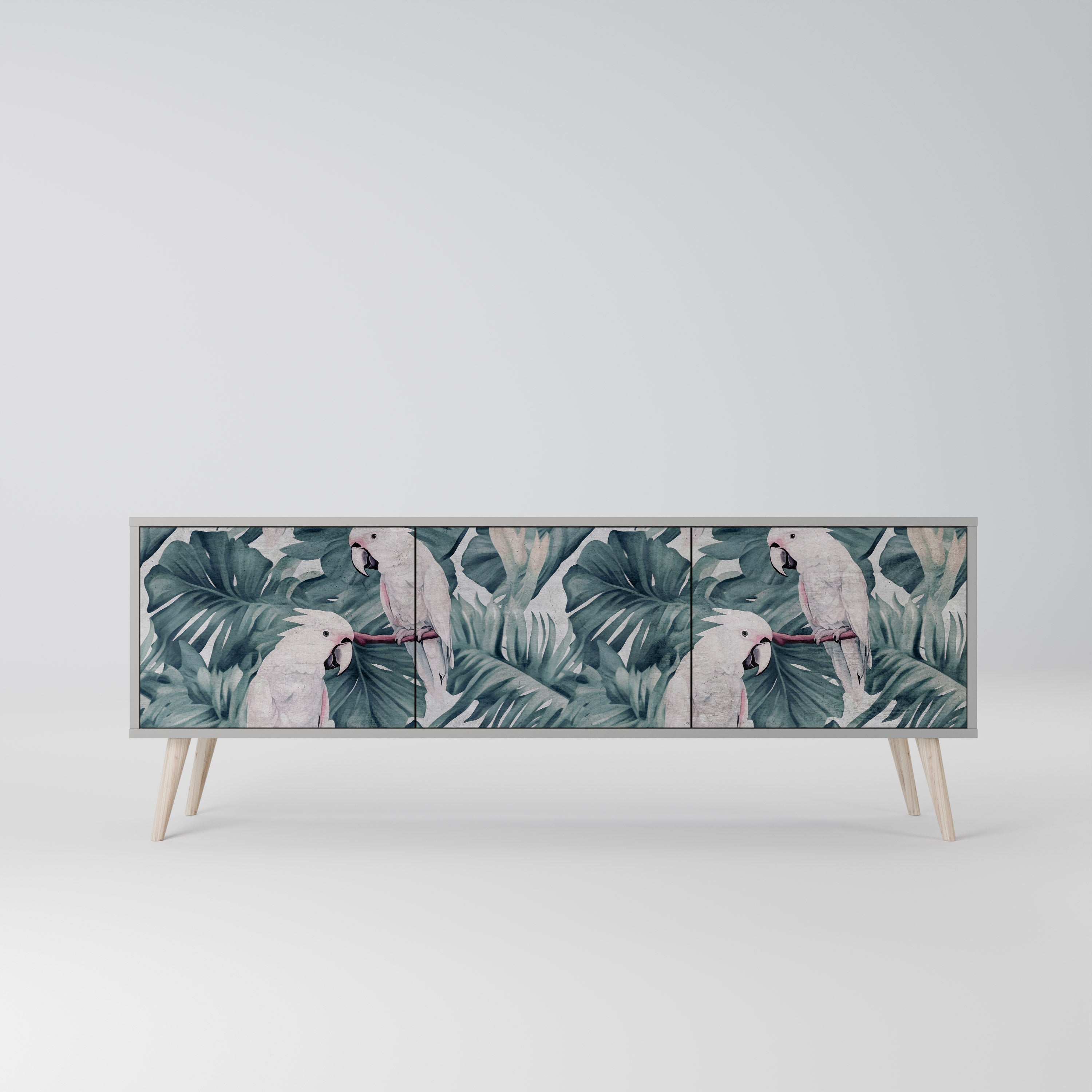 Meuble TV 3 portes POPINJAY LOOK finition grise