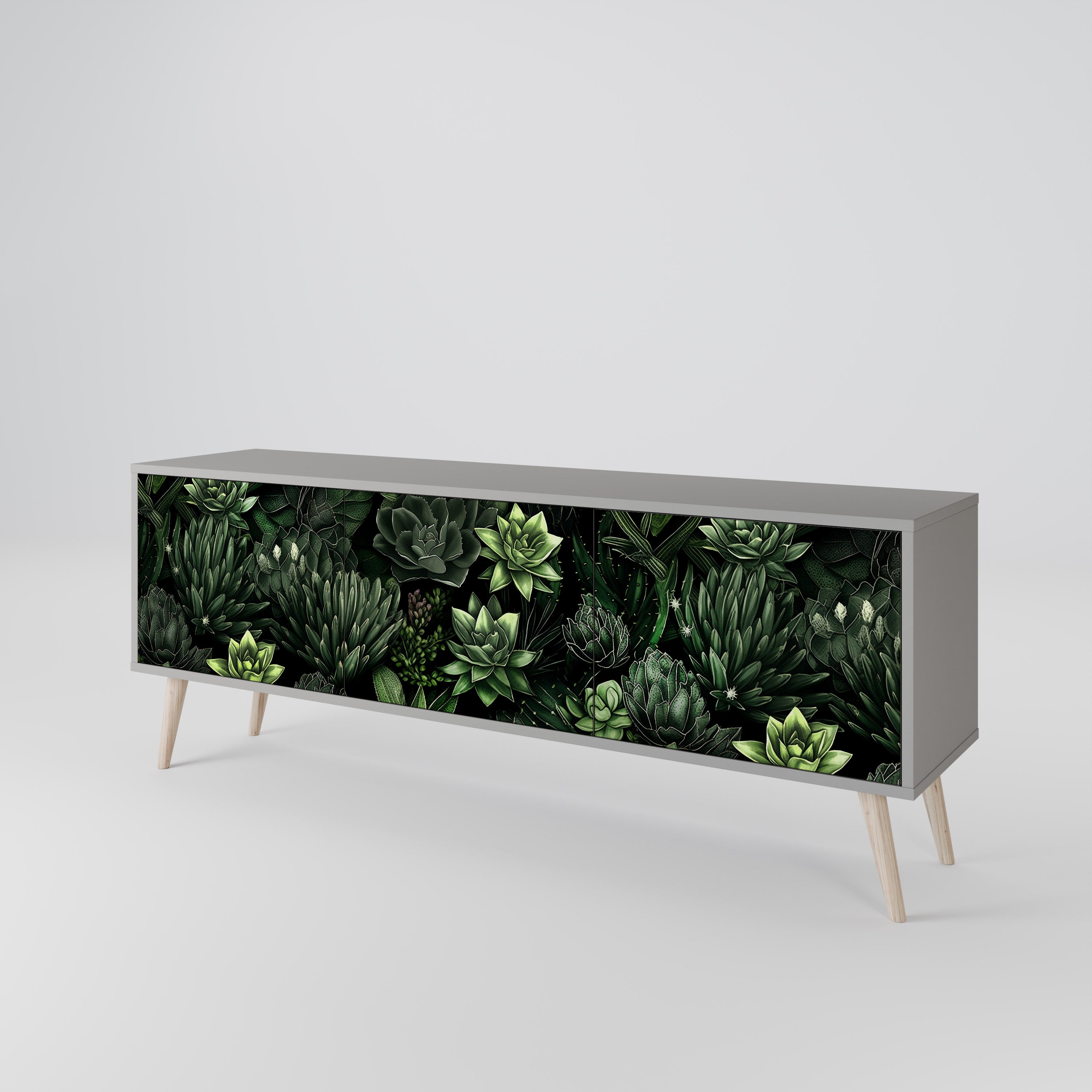 SUCCULENT JUNGLE 3-Door TV Cabinet