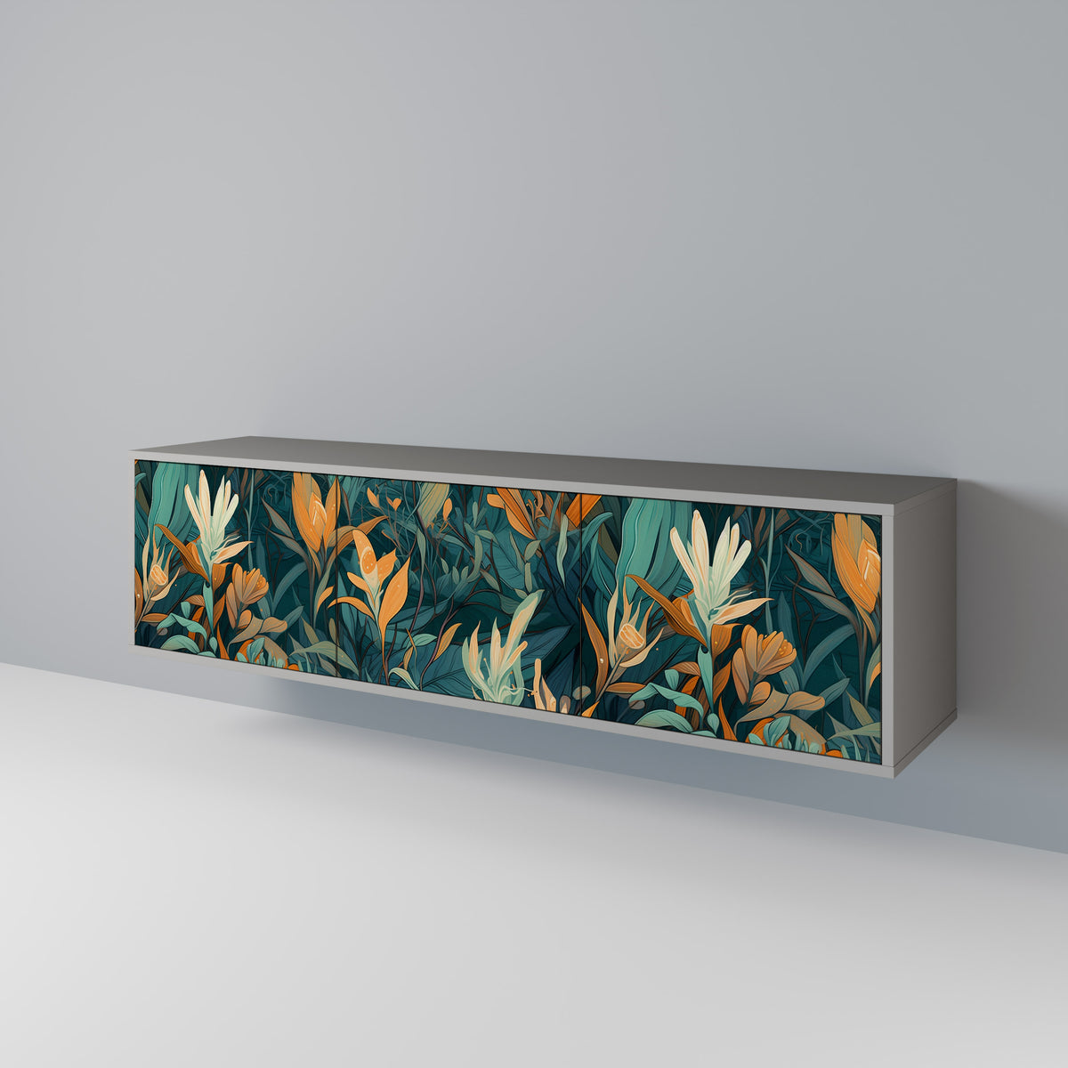 FLORAL SERENITY 3-Door TV Cabinet