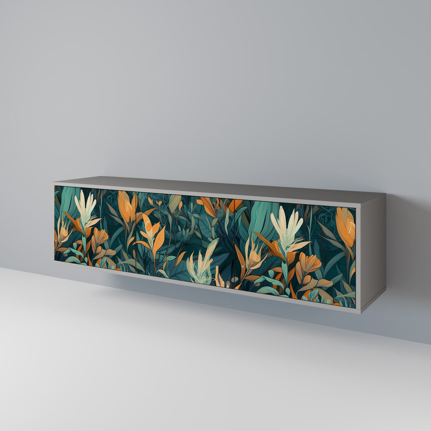 FLORAL SERENITY 3-Door TV Cabinet