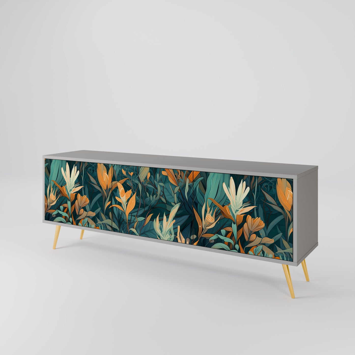 FLORAL SERENITY 3-Door TV Cabinet