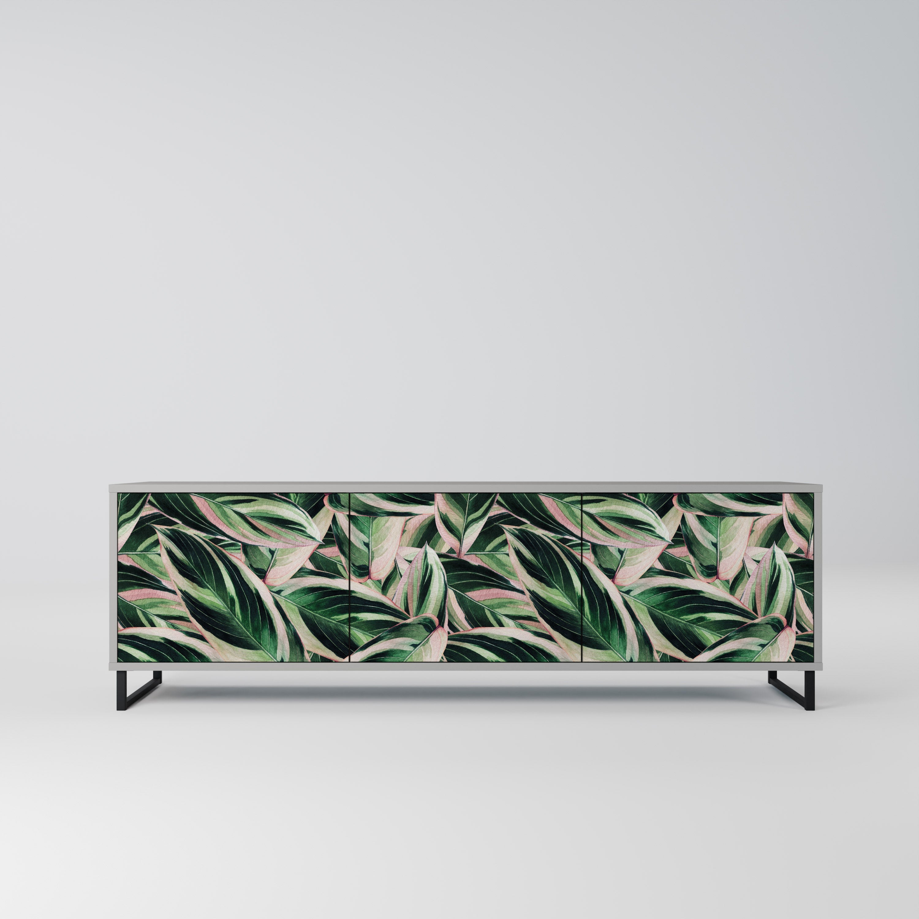 Meuble TV 3 portes EERIE STROMANTHE en finition grise