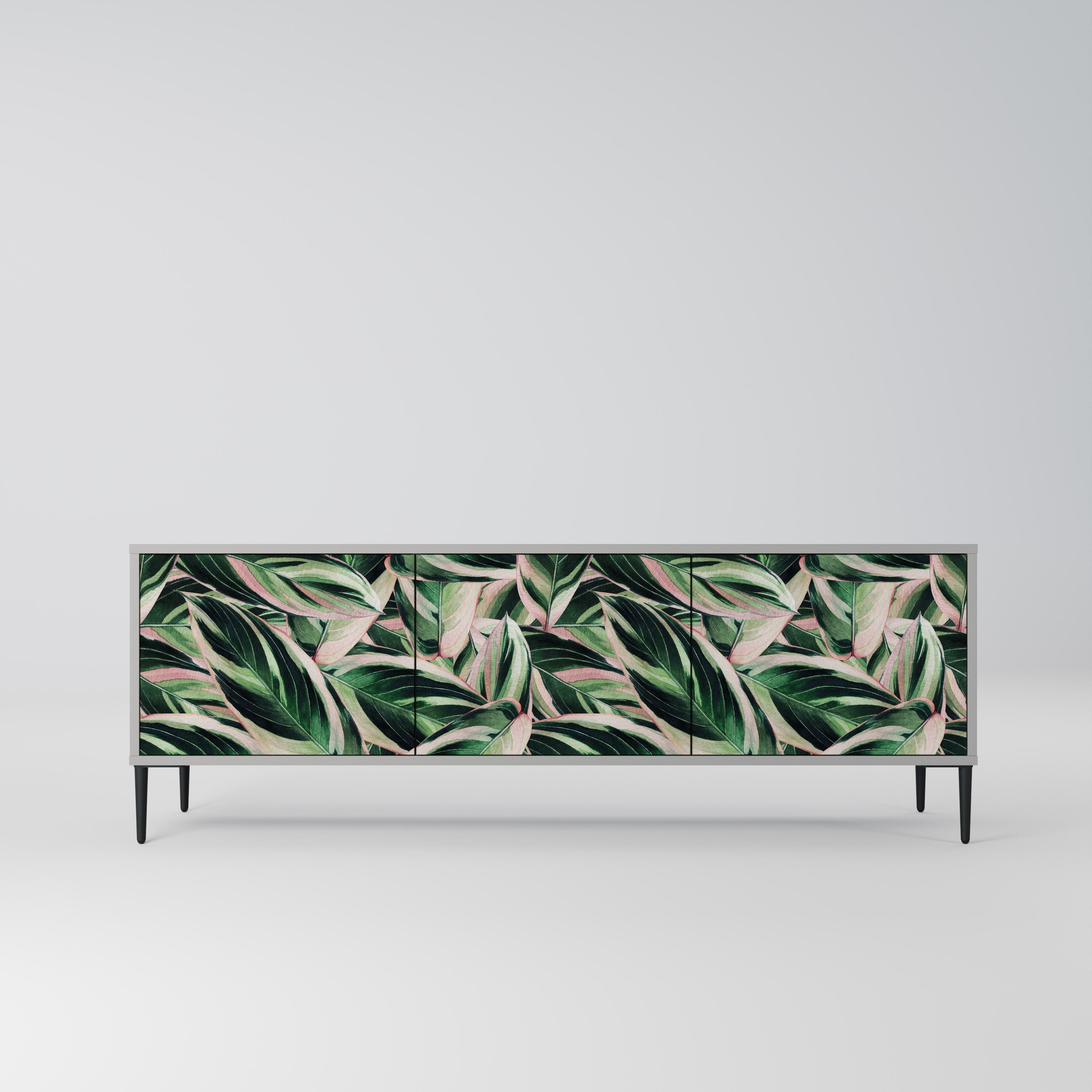 Meuble TV 3 portes EERIE STROMANTHE en finition grise