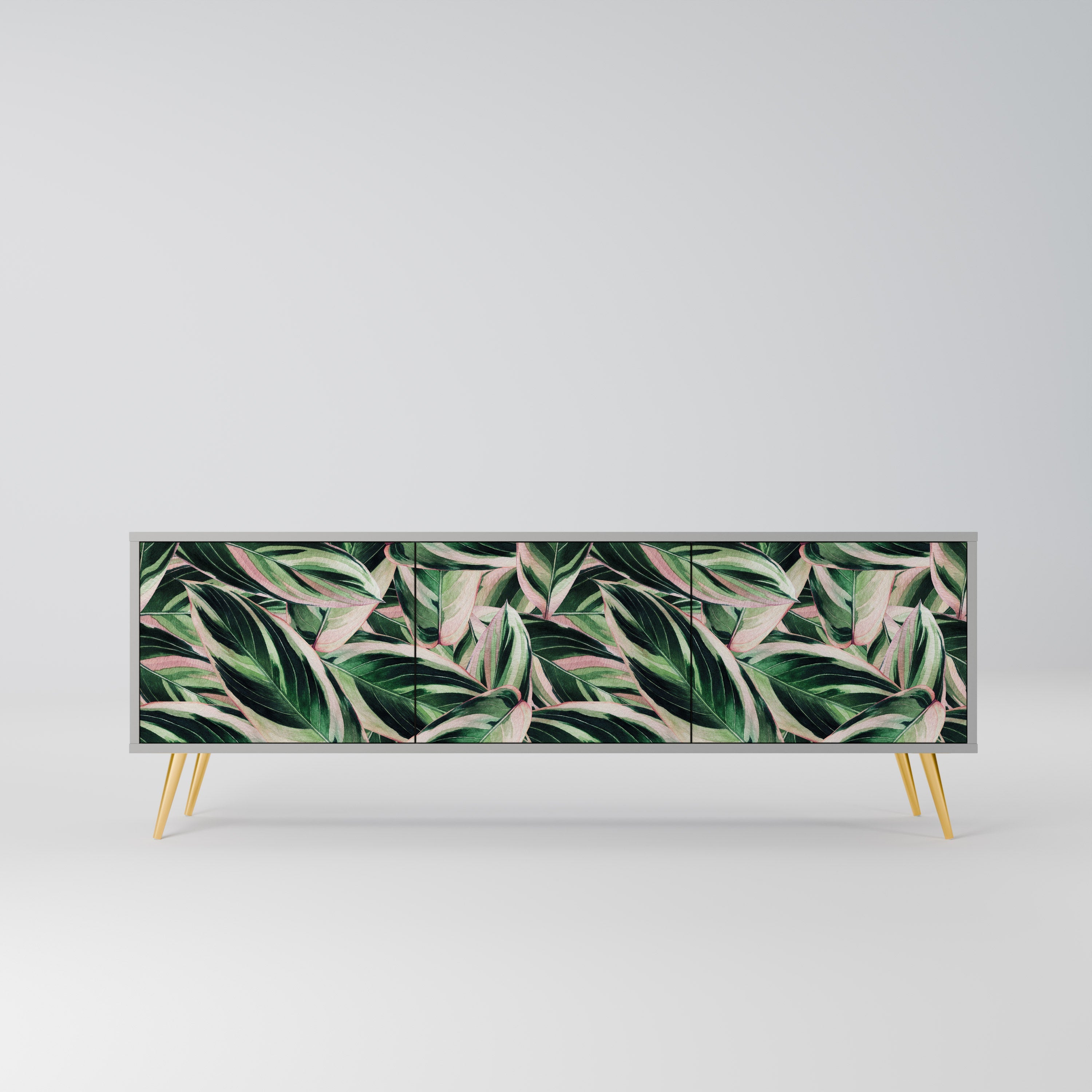 Meuble TV 3 portes EERIE STROMANTHE en finition grise