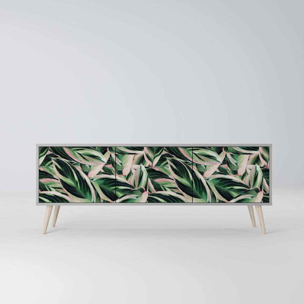 Meuble TV 3 portes EERIE STROMANTHE en finition grise