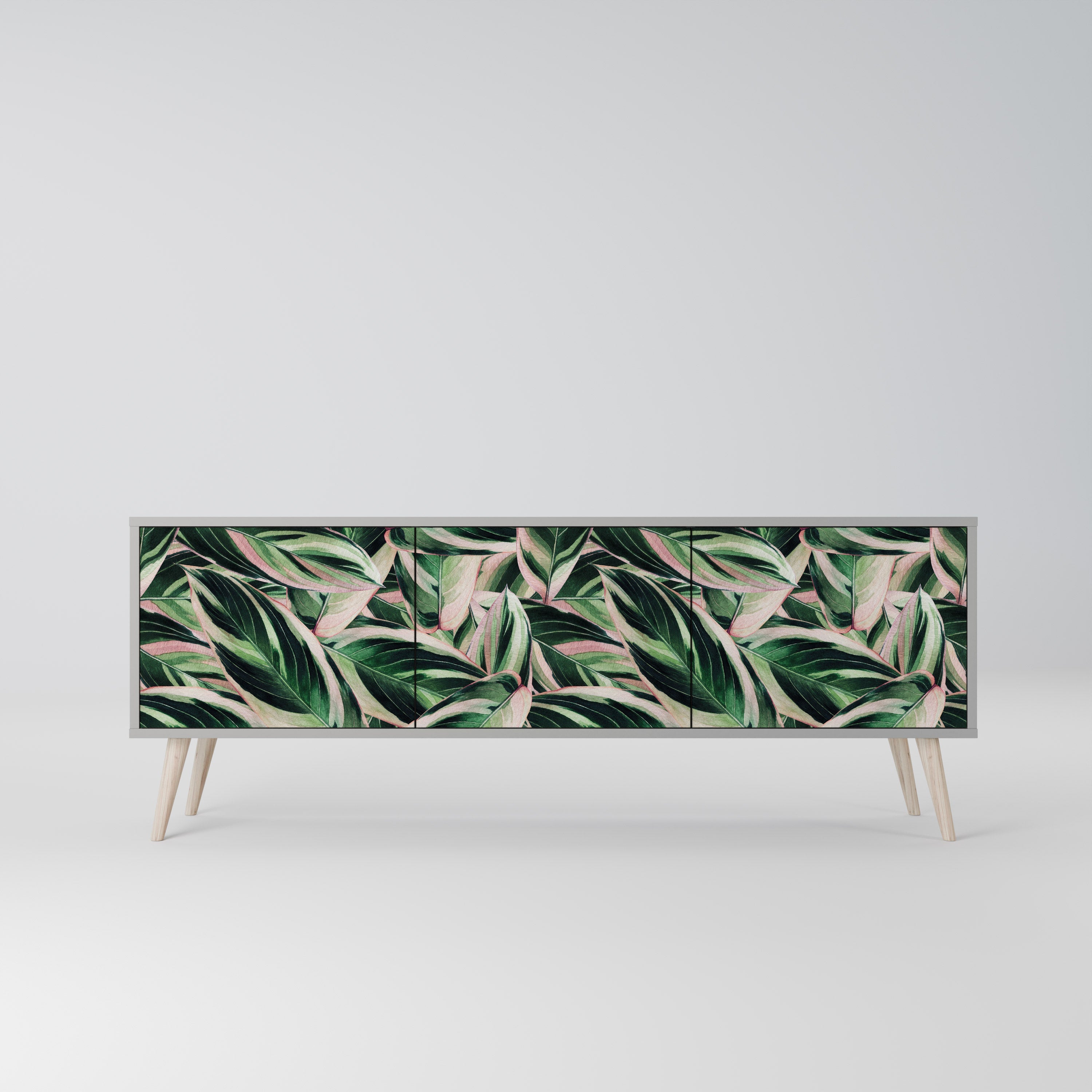 Meuble TV 3 portes EERIE STROMANTHE en finition grise