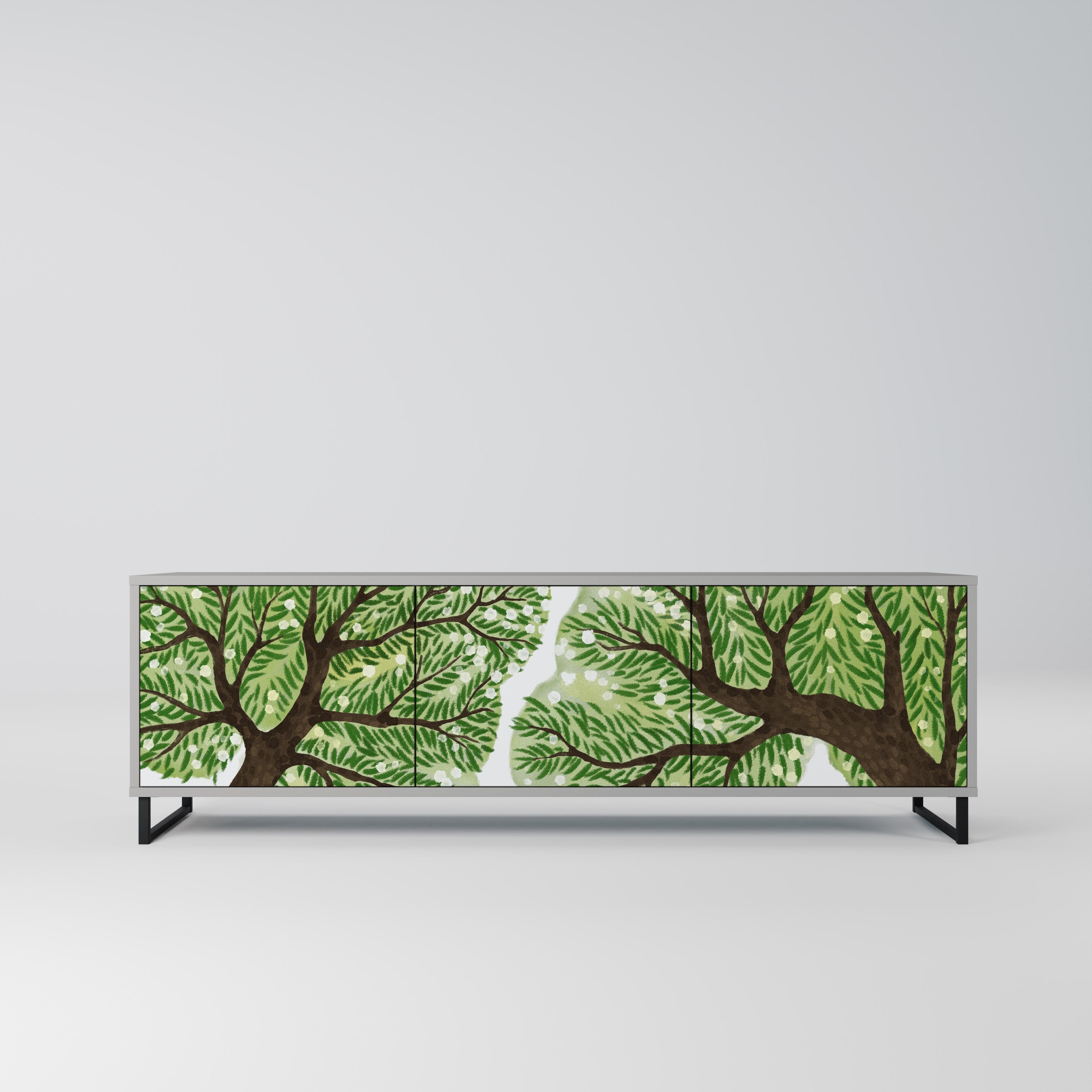 Meuble TV 3 portes WILDERNESS DASH, finition grise