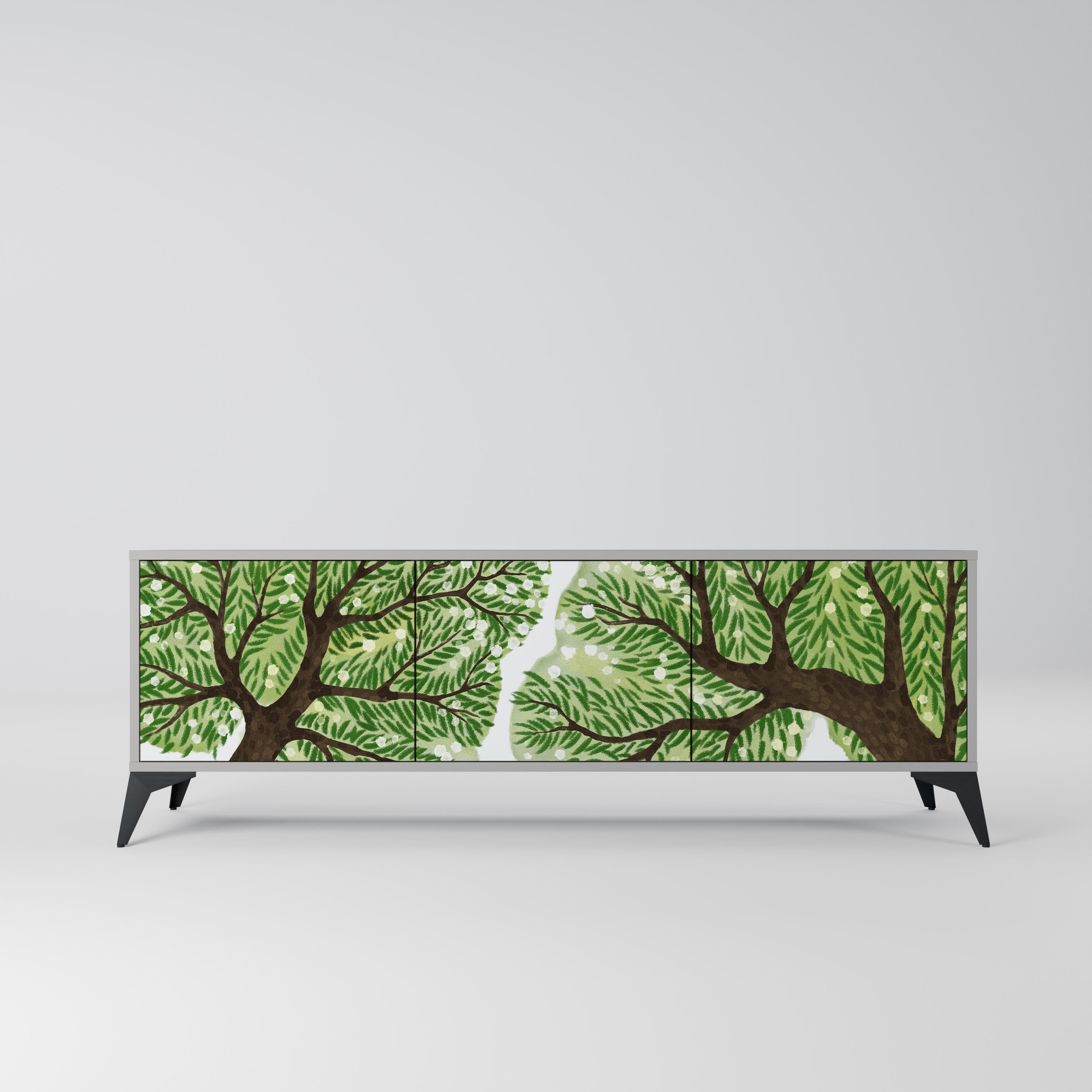 Meuble TV 3 portes WILDERNESS DASH, finition grise