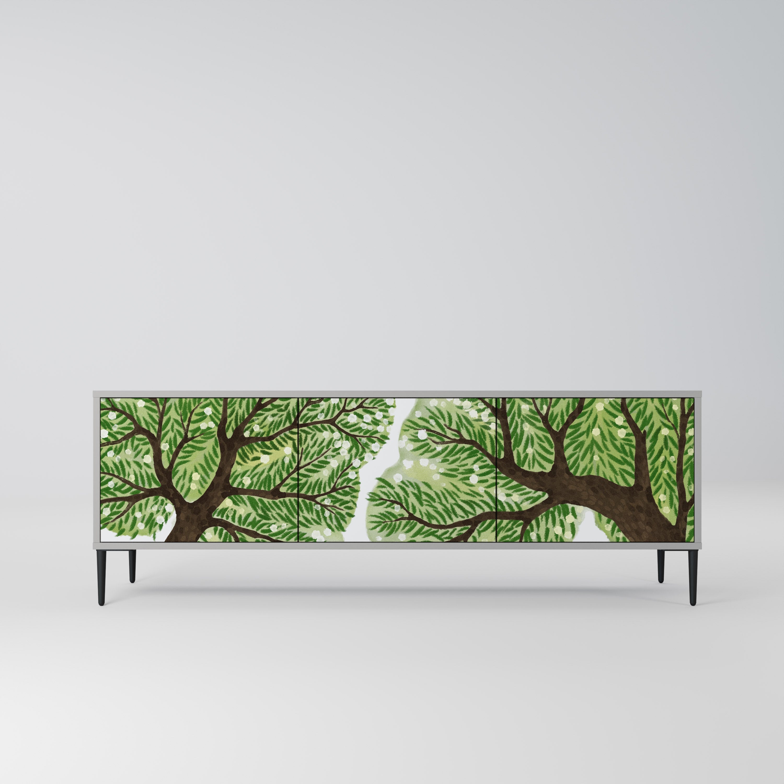 Meuble TV 3 portes WILDERNESS DASH, finition grise