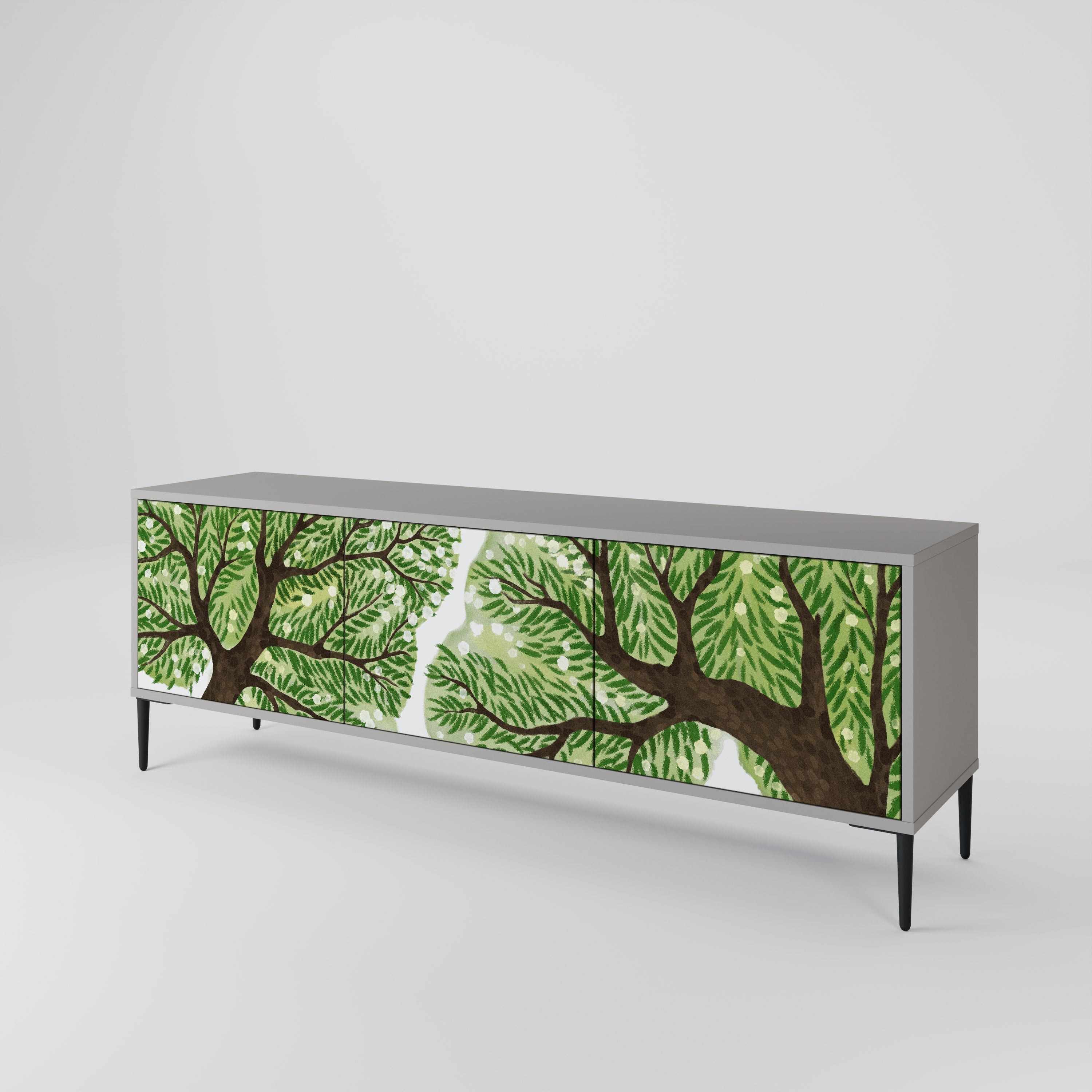 Meuble TV 3 portes WILDERNESS DASH, finition grise