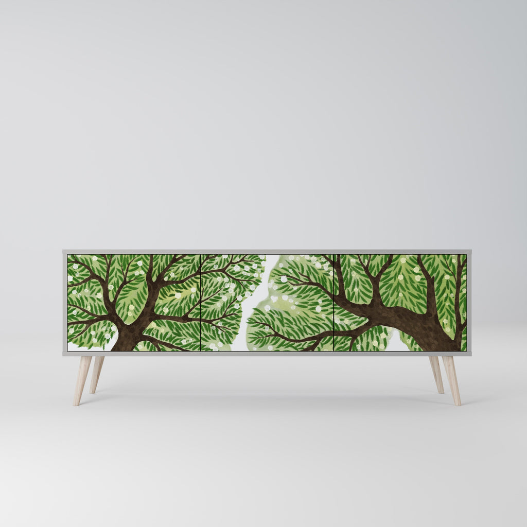 Meuble TV 3 portes WILDERNESS DASH, finition grise