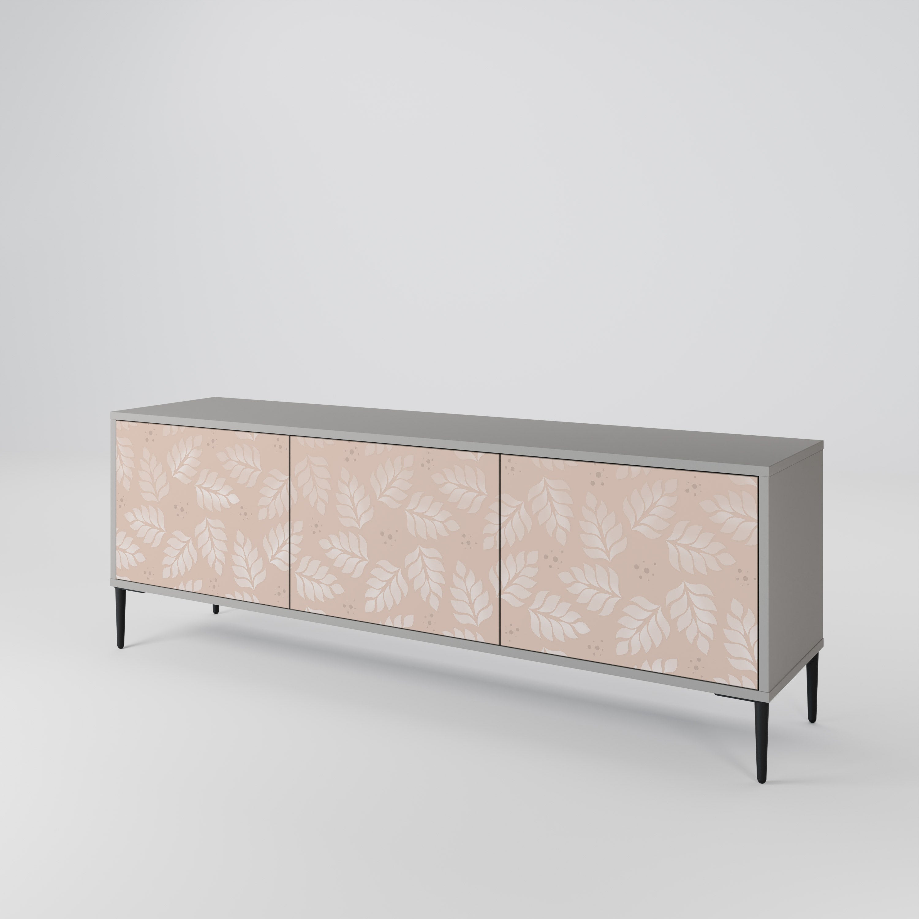 LEAVES ON BEIGE 3-Door TV Cabinet
