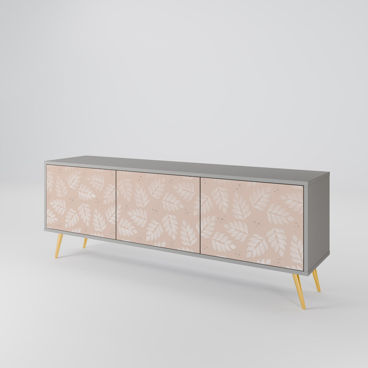 LEAVES ON BEIGE 3-Door TV Cabinet