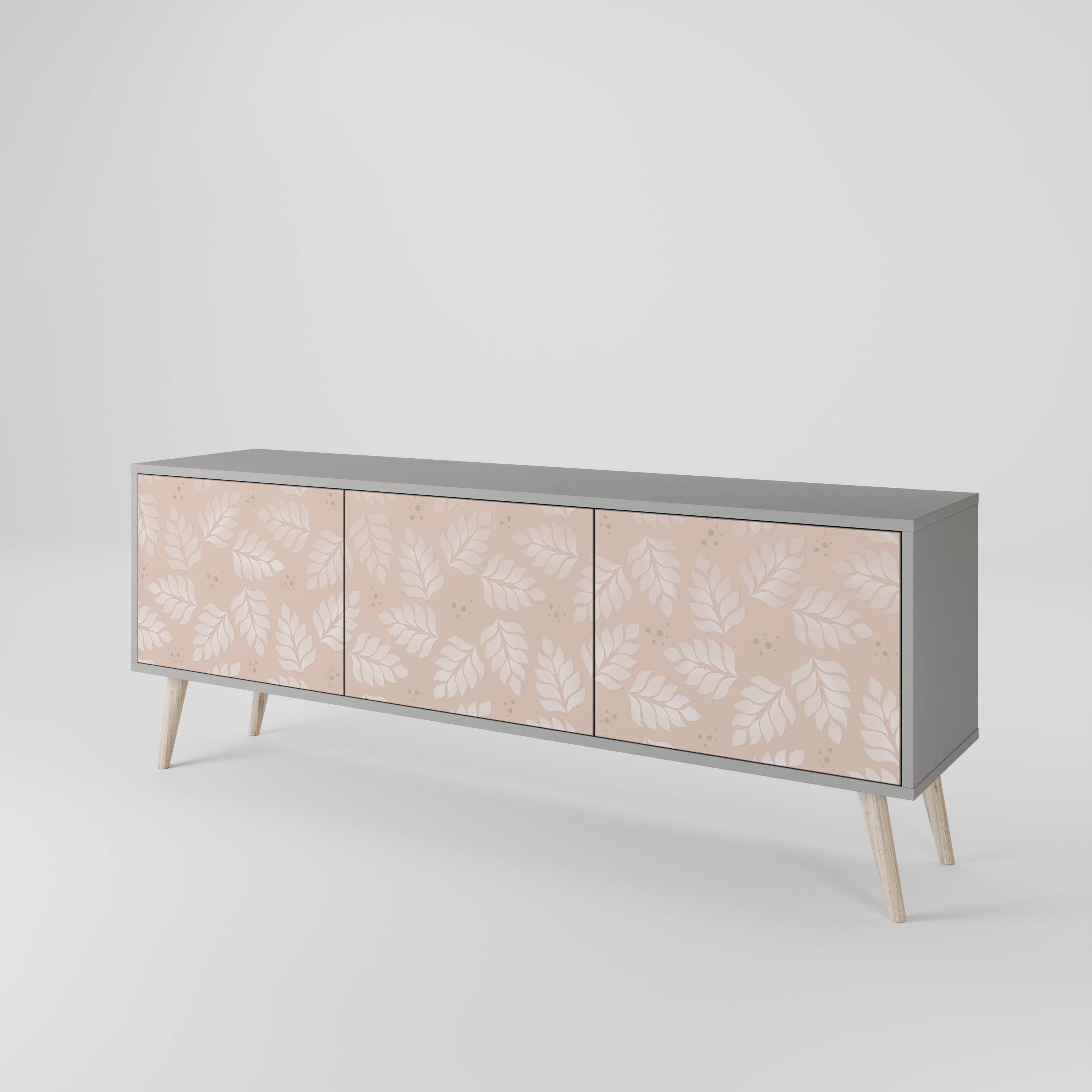 LEAVES ON BEIGE 3-Door TV Cabinet