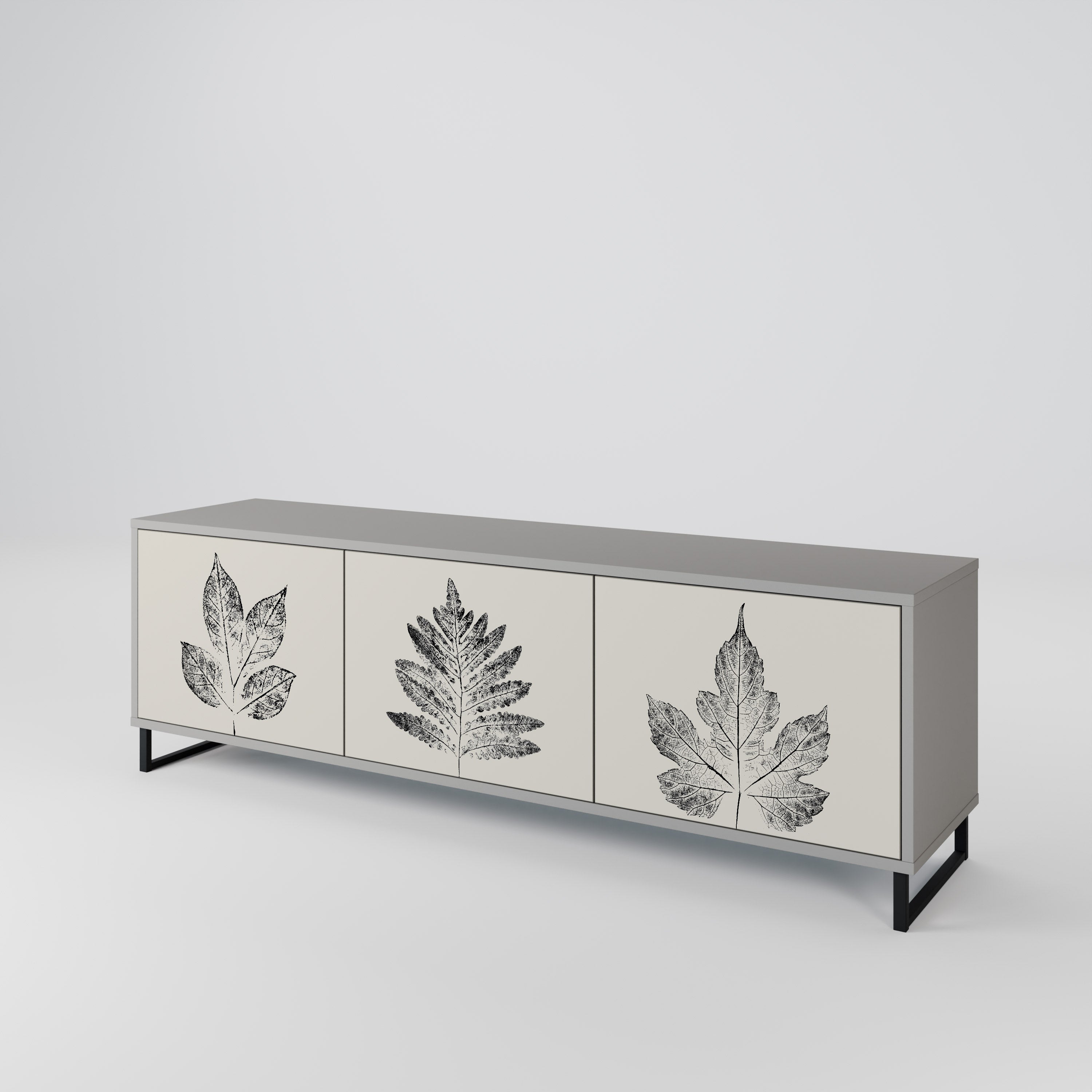 LEAFY STAMPS 3-Door TV Cabinet