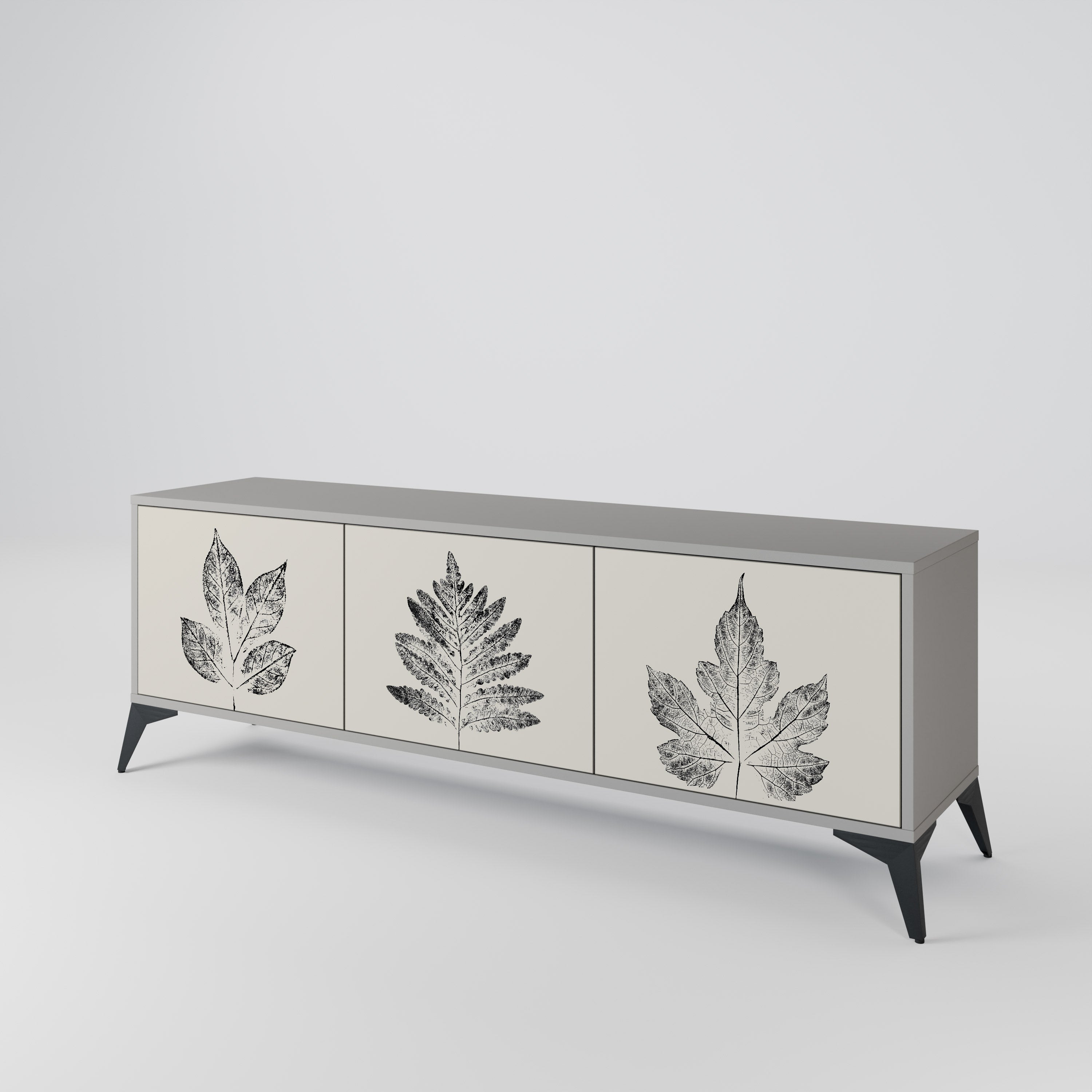 LEAFY STAMPS 3-Door TV Cabinet