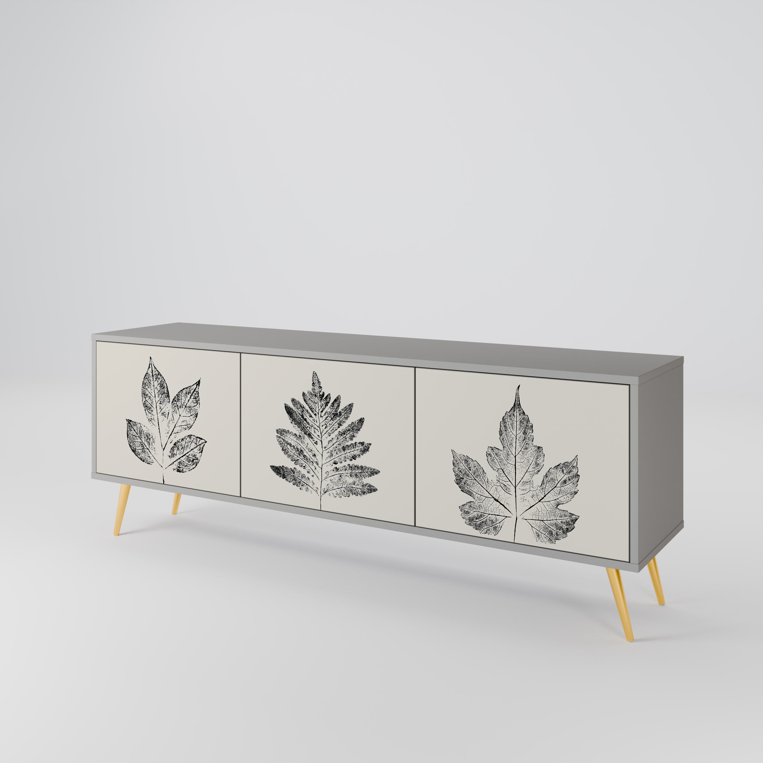 LEAFY STAMPS 3-Door TV Cabinet