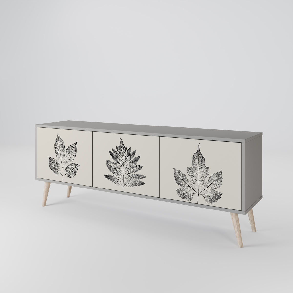 LEAFY STAMPS 3-Door TV Cabinet