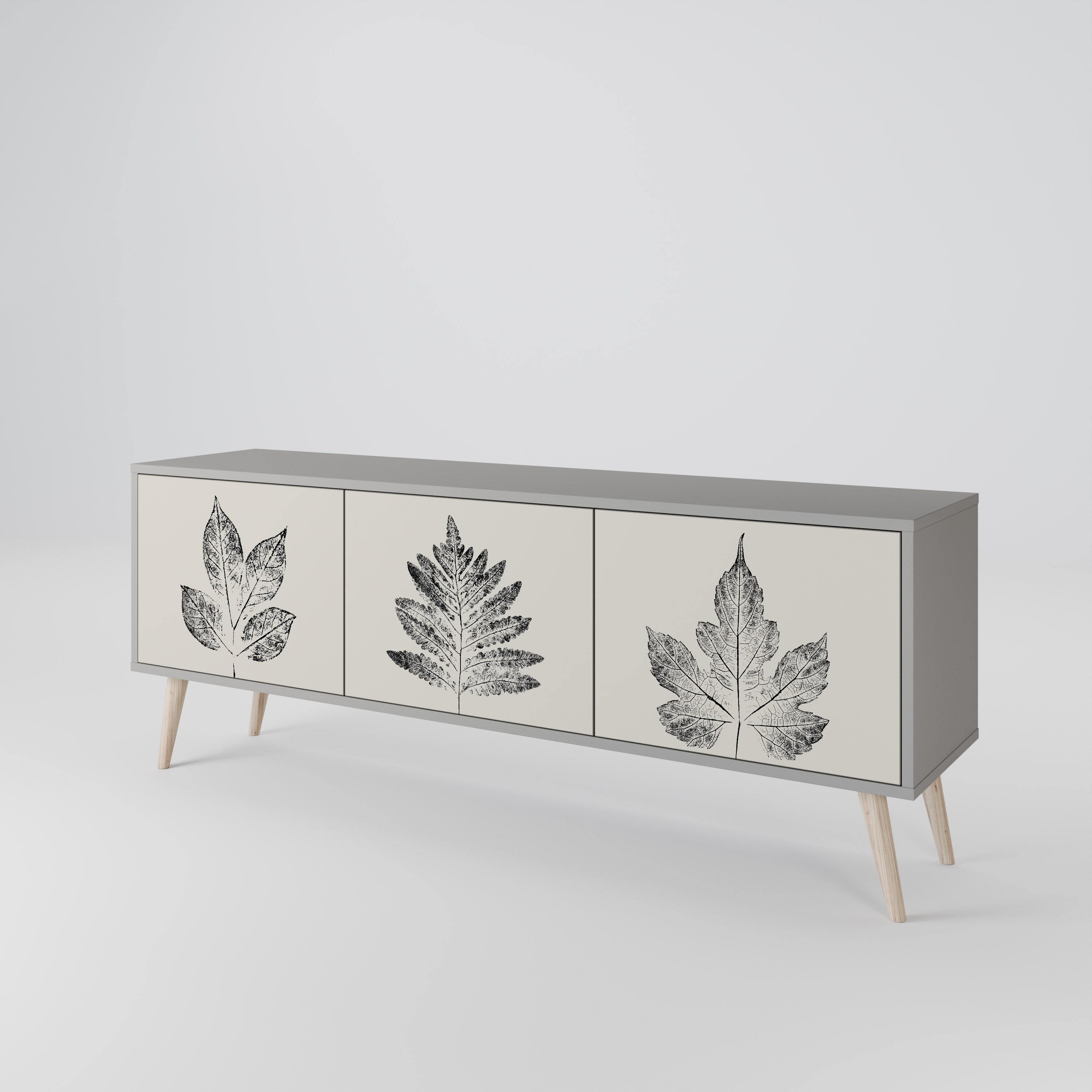 LEAFY STAMPS 3-Door TV Cabinet