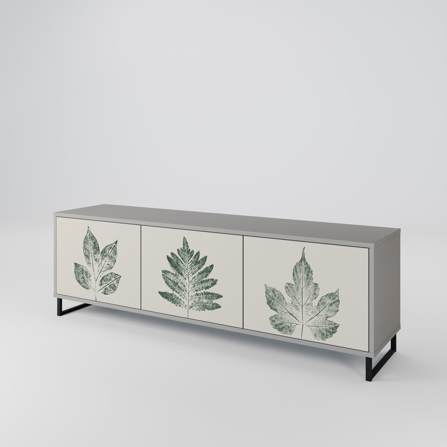 GREEN LEAFY STAMPS 3-Door TV Cabinet