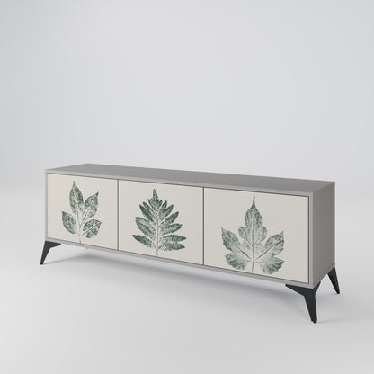 GREEN LEAFY STAMPS 3-Door TV Cabinet