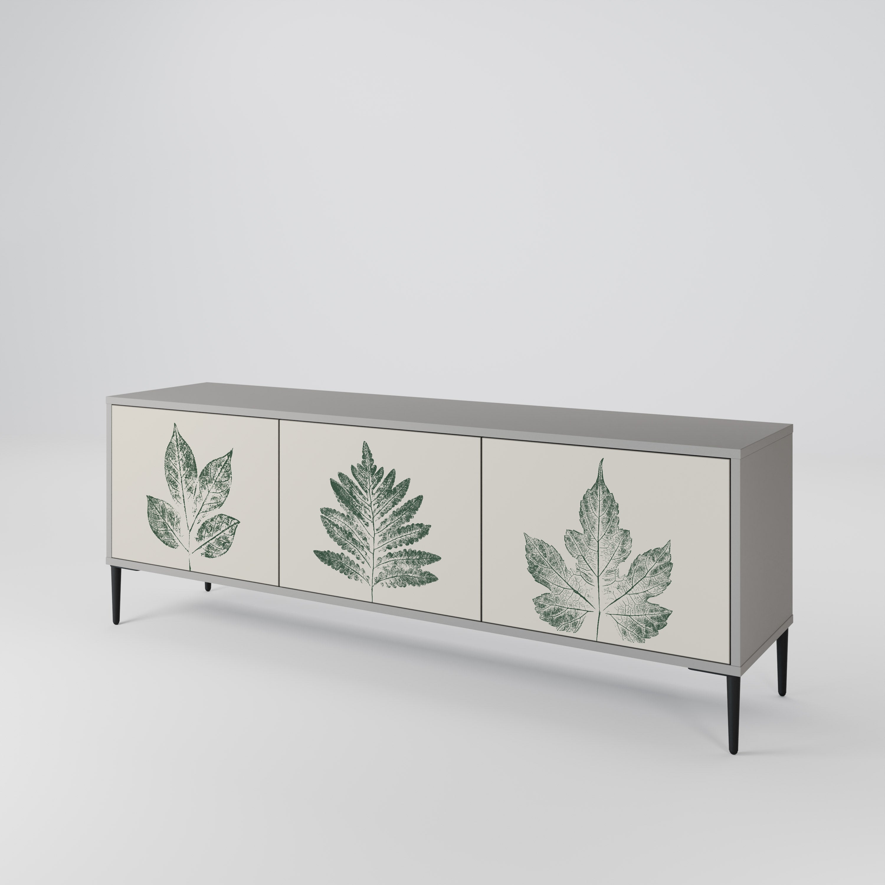 GREEN LEAFY STAMPS 3-Door TV Cabinet