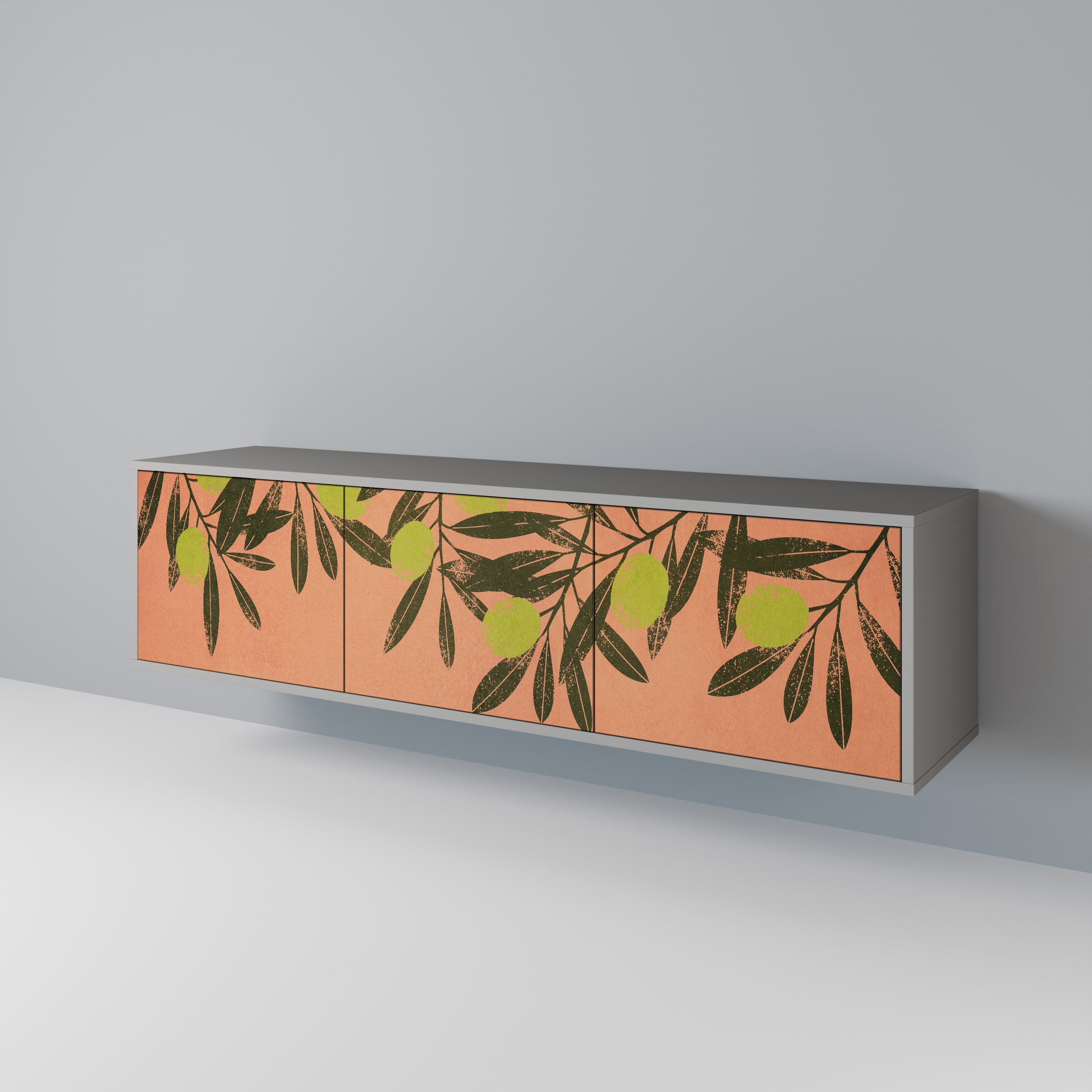 Meuble TV 3 portes JUICY OLIVES finition grise