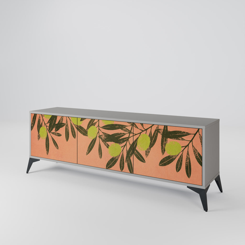 Meuble TV 3 portes JUICY OLIVES finition grise