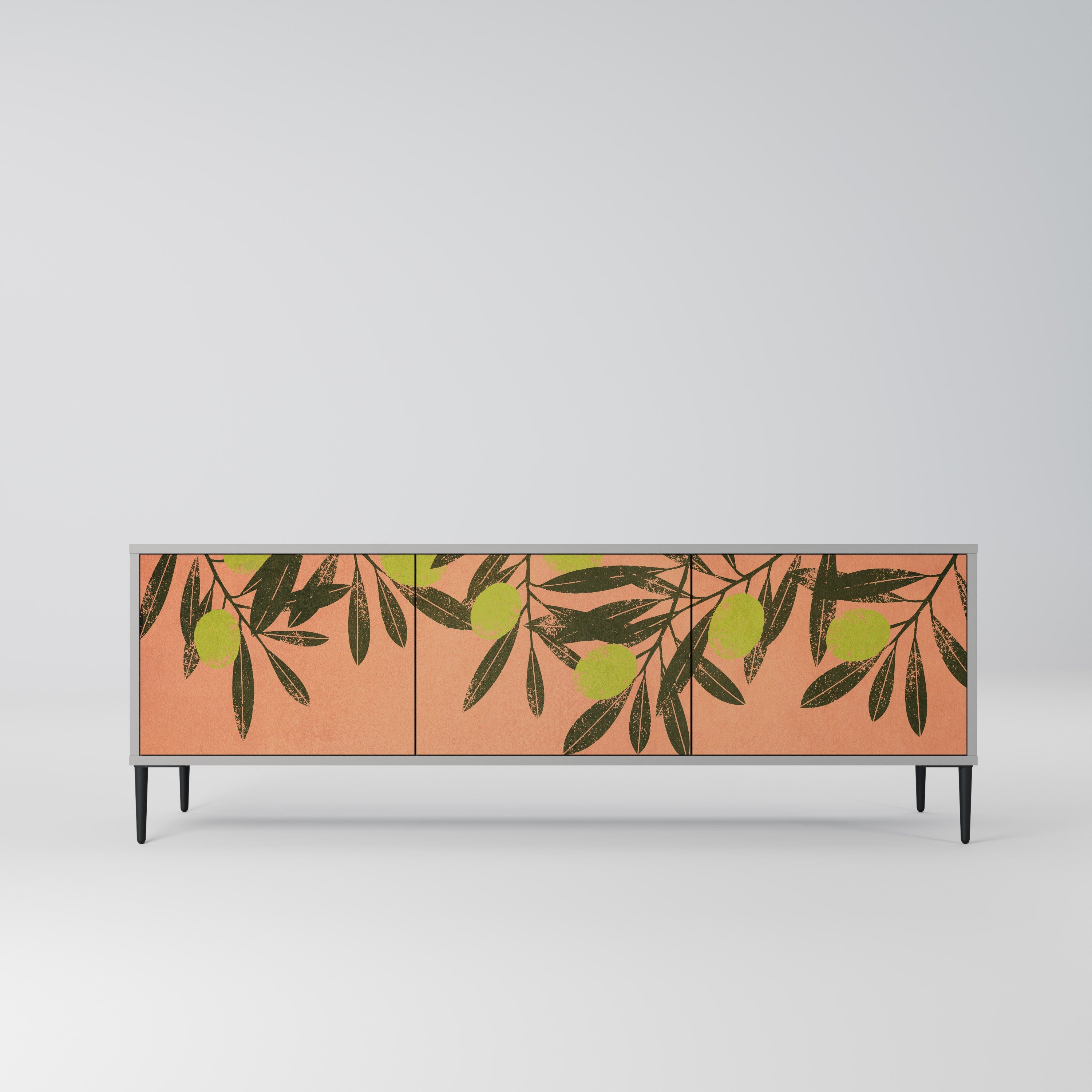 Meuble TV 3 portes JUICY OLIVES finition grise