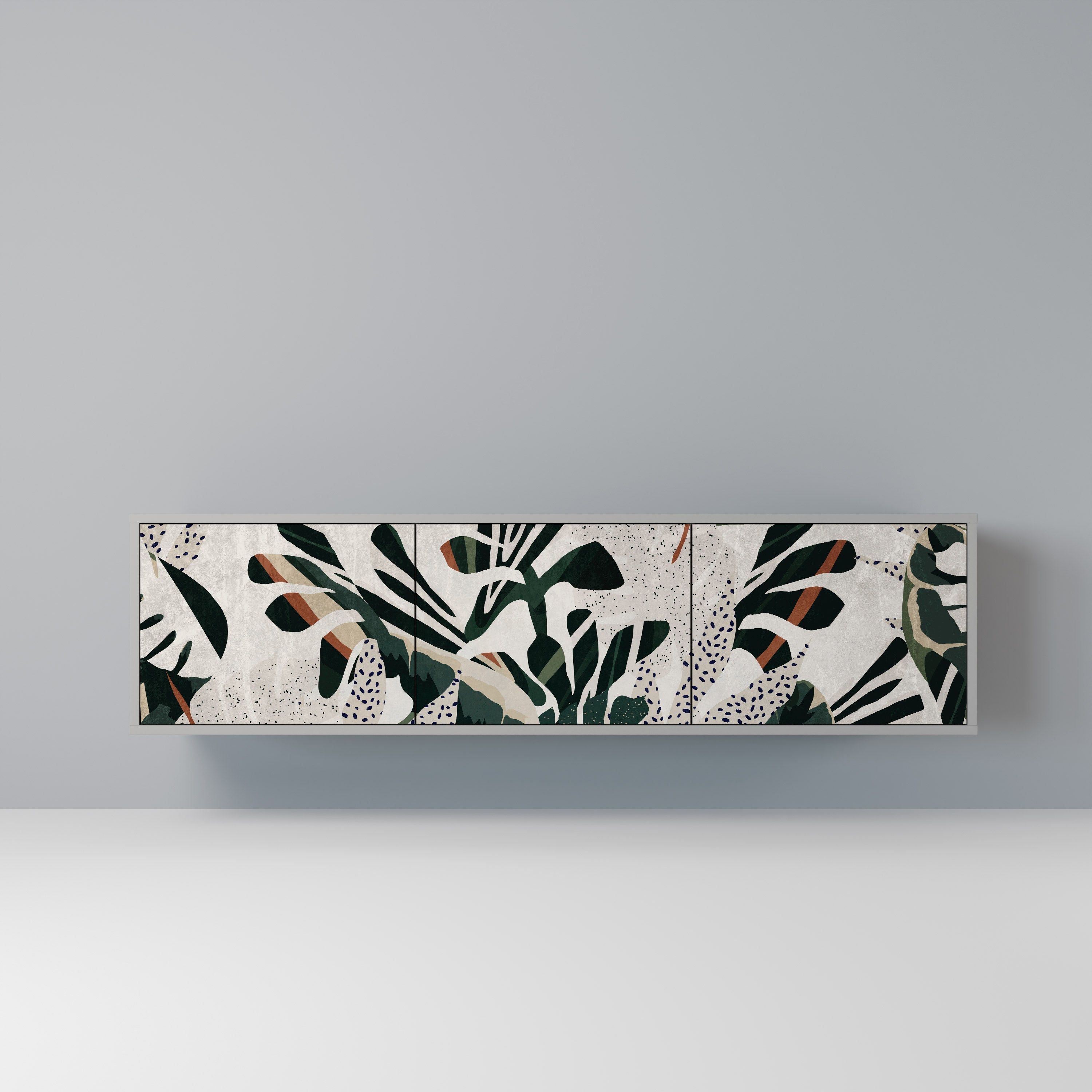 Meuble TV 3 portes VERDURE FORMATION finition grise