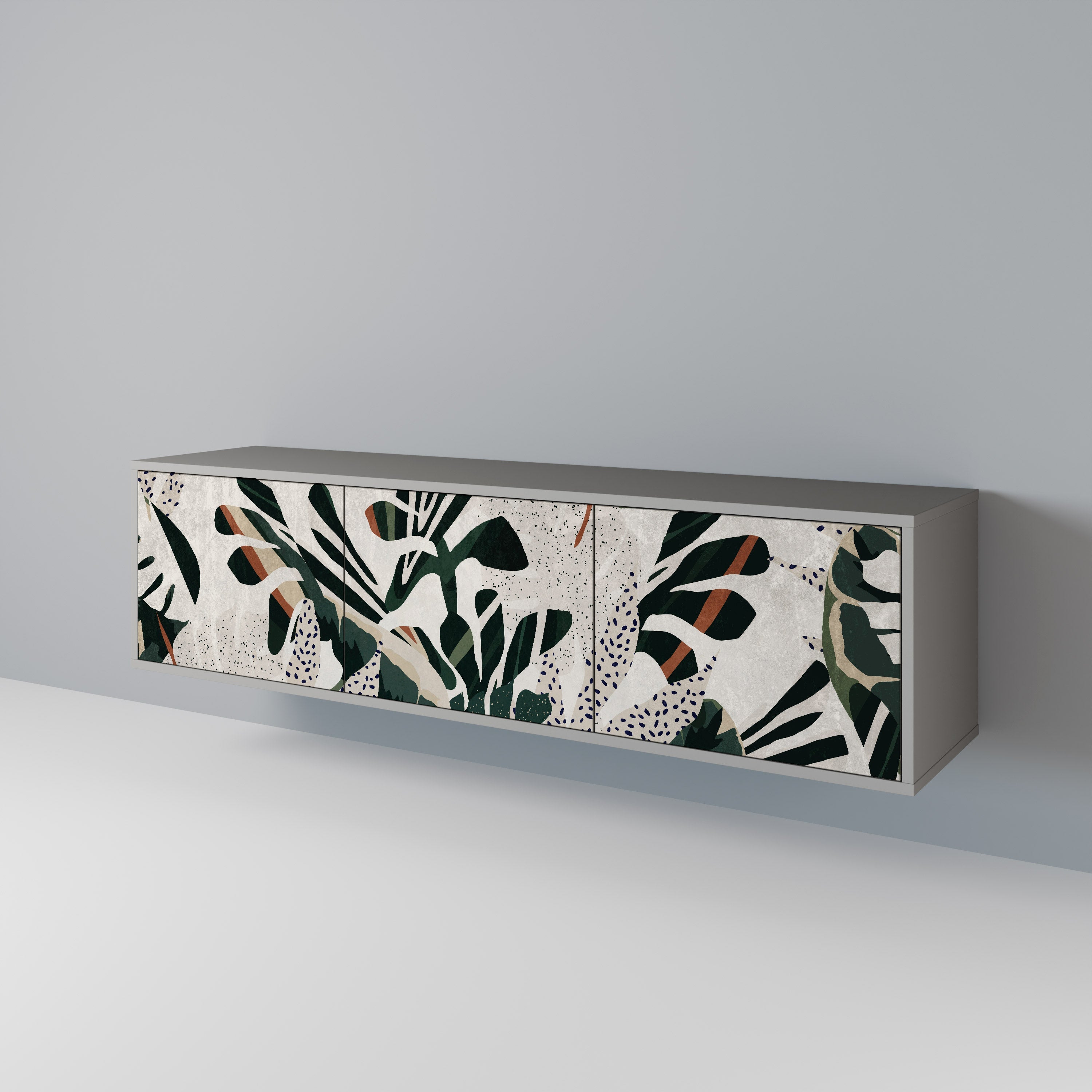 Meuble TV 3 portes VERDURE FORMATION finition grise