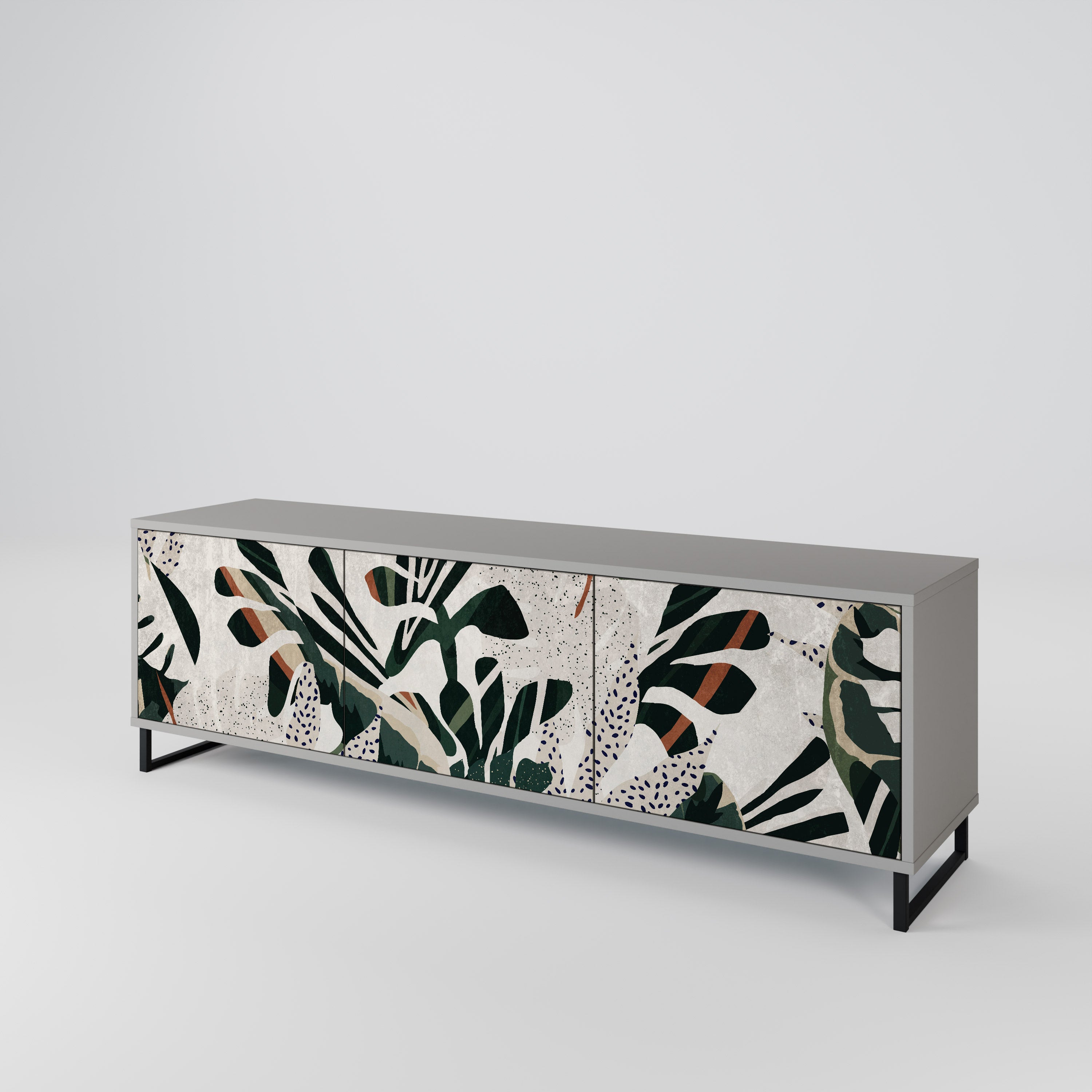 Meuble TV 3 portes VERDURE FORMATION finition grise