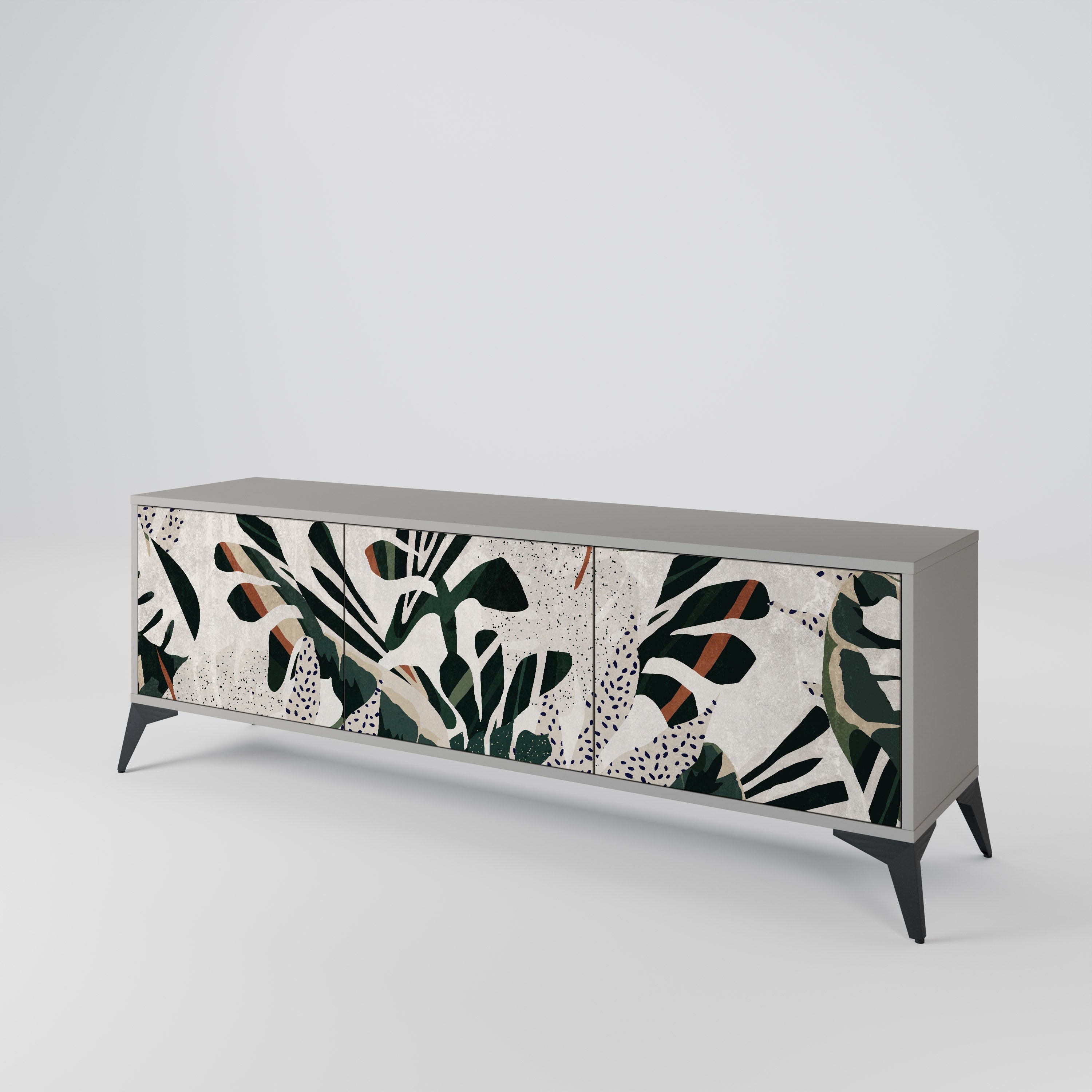 Meuble TV 3 portes VERDURE FORMATION finition grise