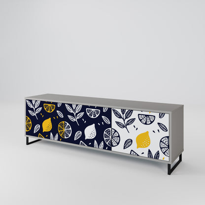 CITRUS BLACK AND WHITE 3-Door TV Cabinet